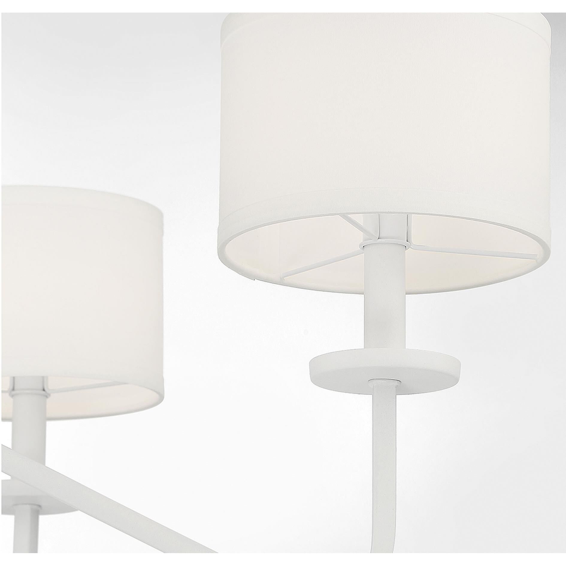 Shown in Bisque White finish and White Fabric shade
