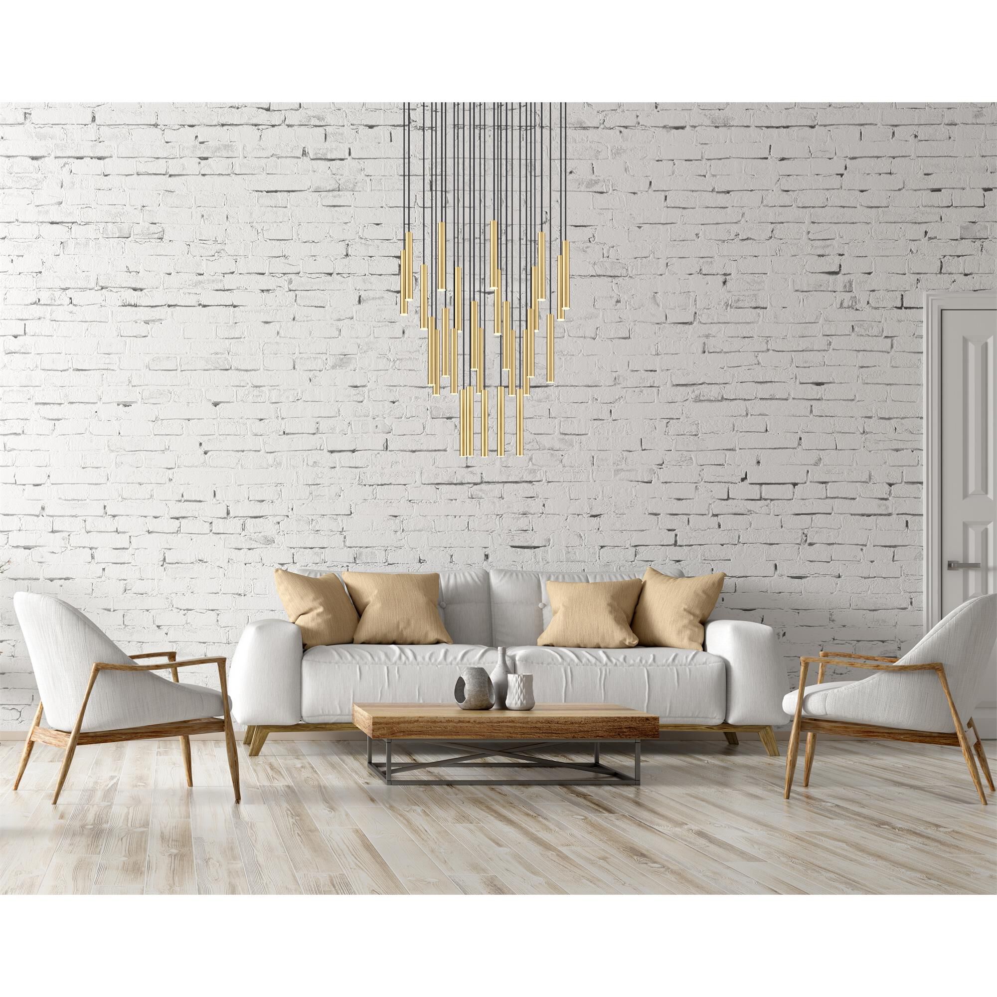 Shown in Modern Gold finish and Modern Gold glass and Modern Gold shade