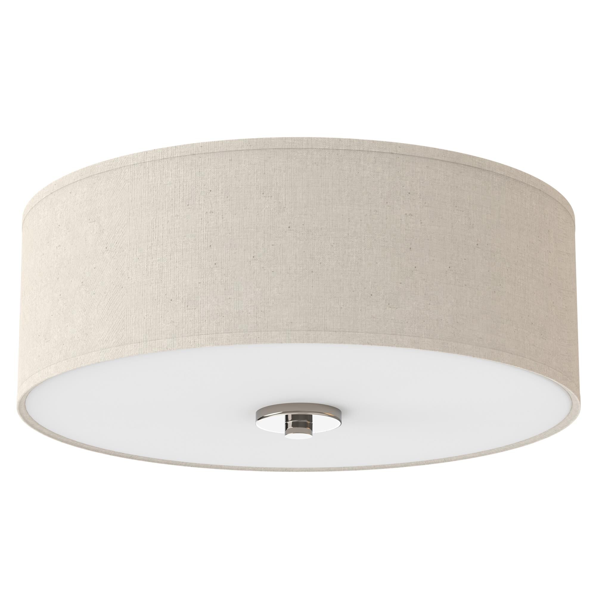 Shown in Brushed Nickel finish and Fabric shade