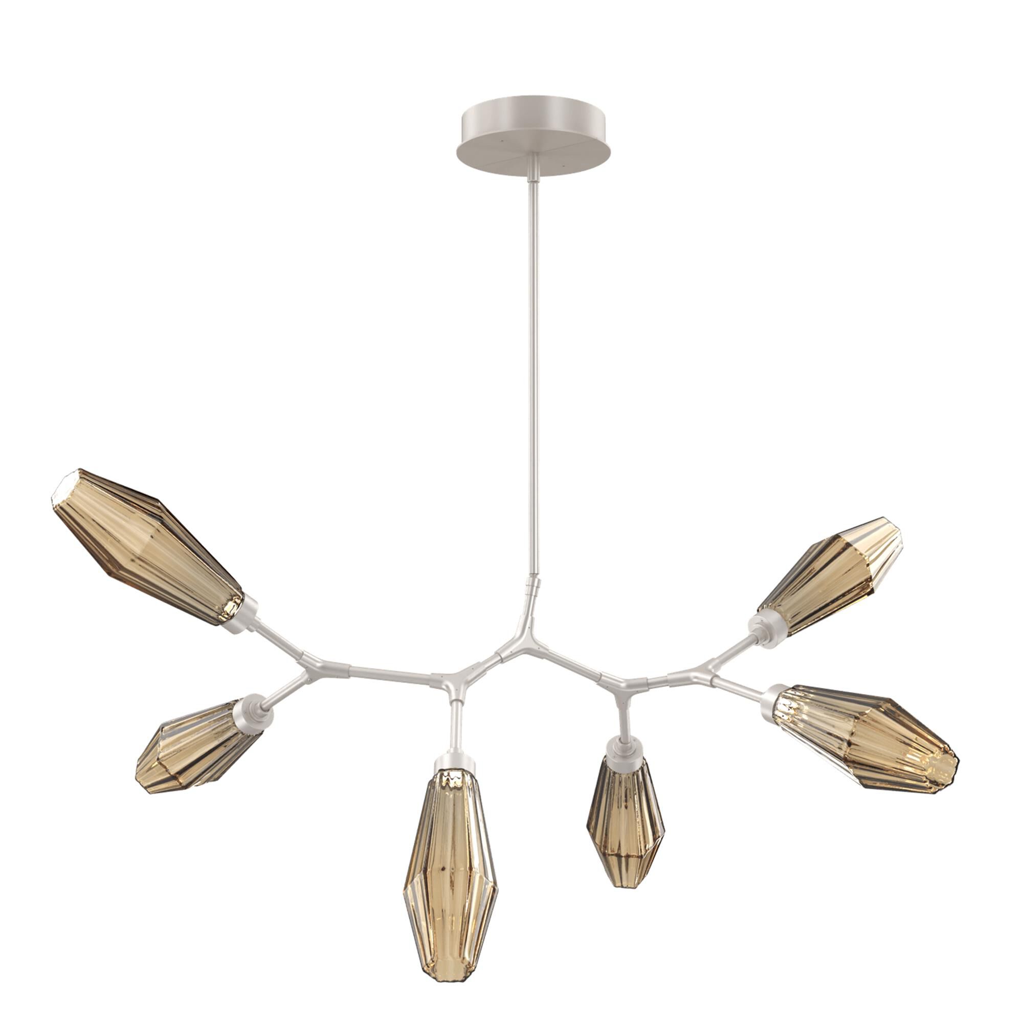 Shown in Metallic Beige Silver finish and Optic Rib Blown Bronze glass