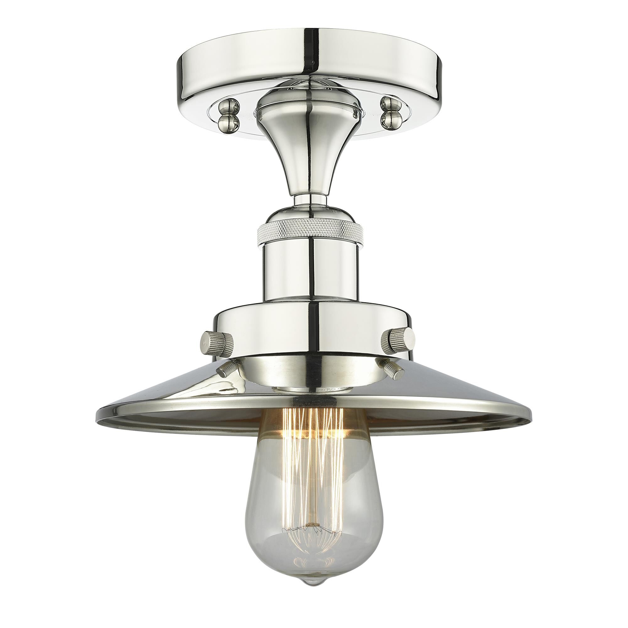 Shown in Polished Nickel finish and Polished Nickel shade