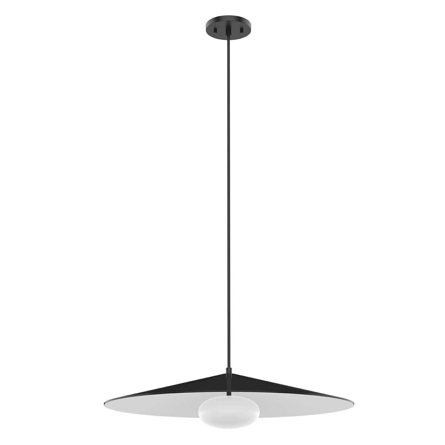 Shown in Black/White finish and Opal glass and Metal shade