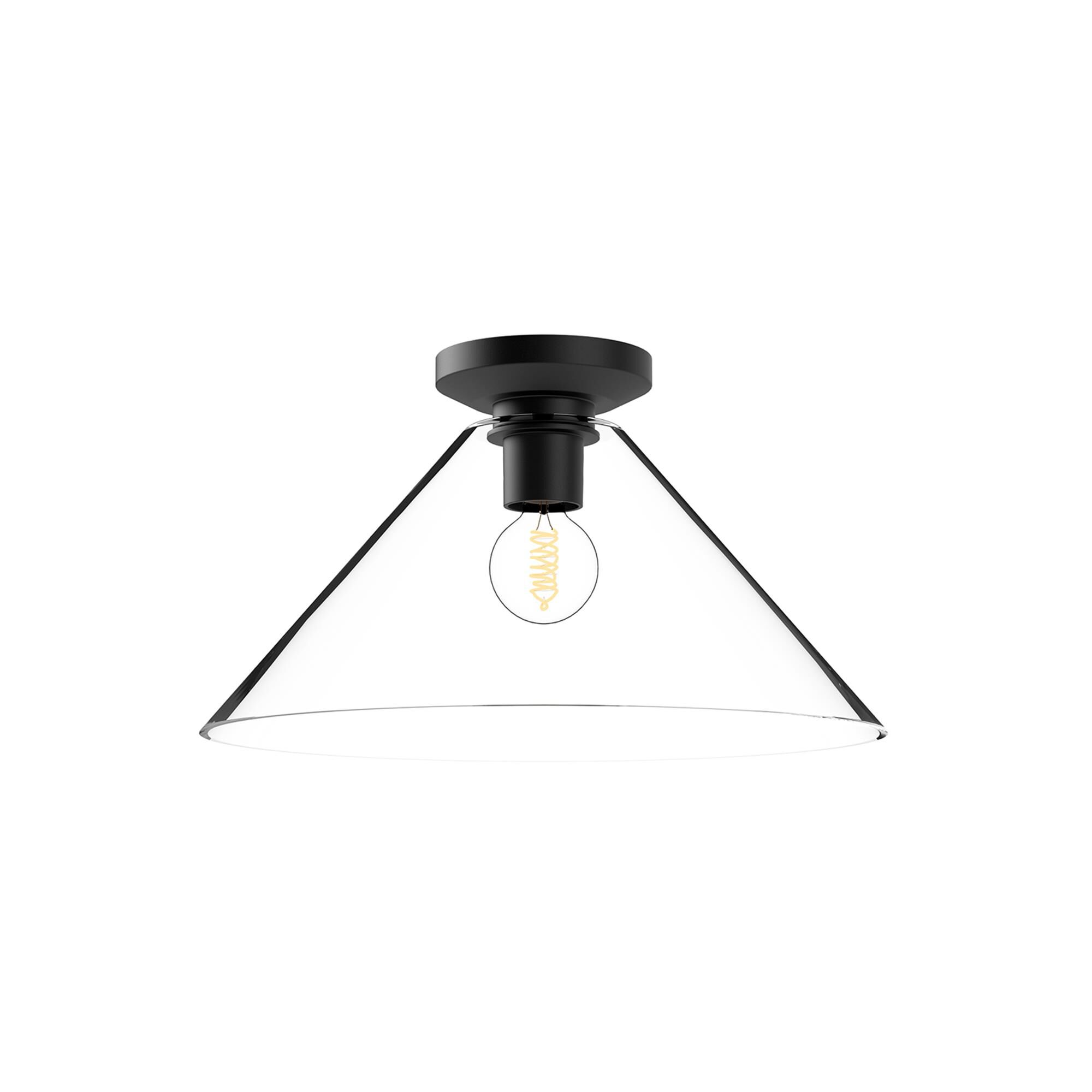 Shown in Matte Black finish and Clear glass