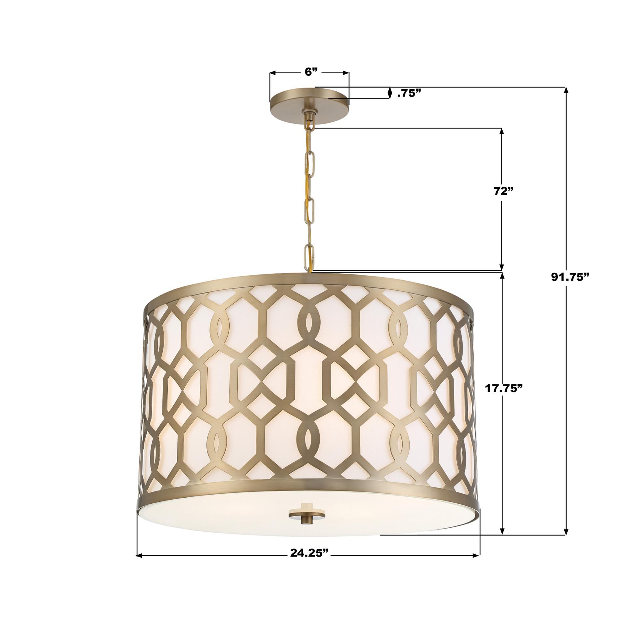 Shown in Aged Brass finish and Silk glass and White shade