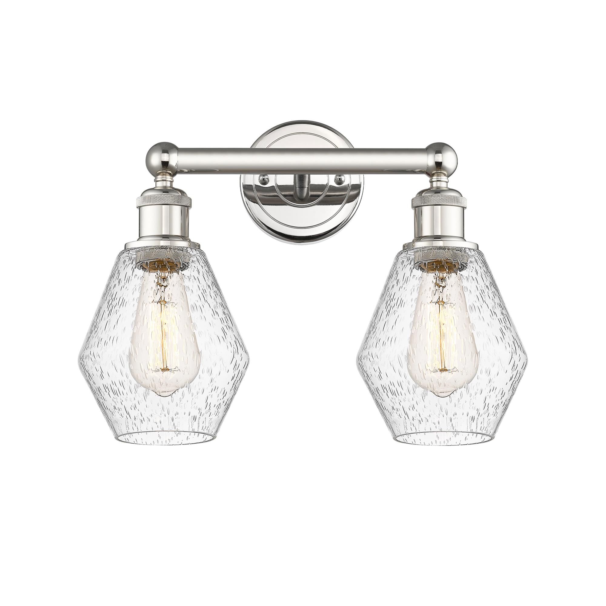 Shown in Polished Nickel finish and Seedy glass