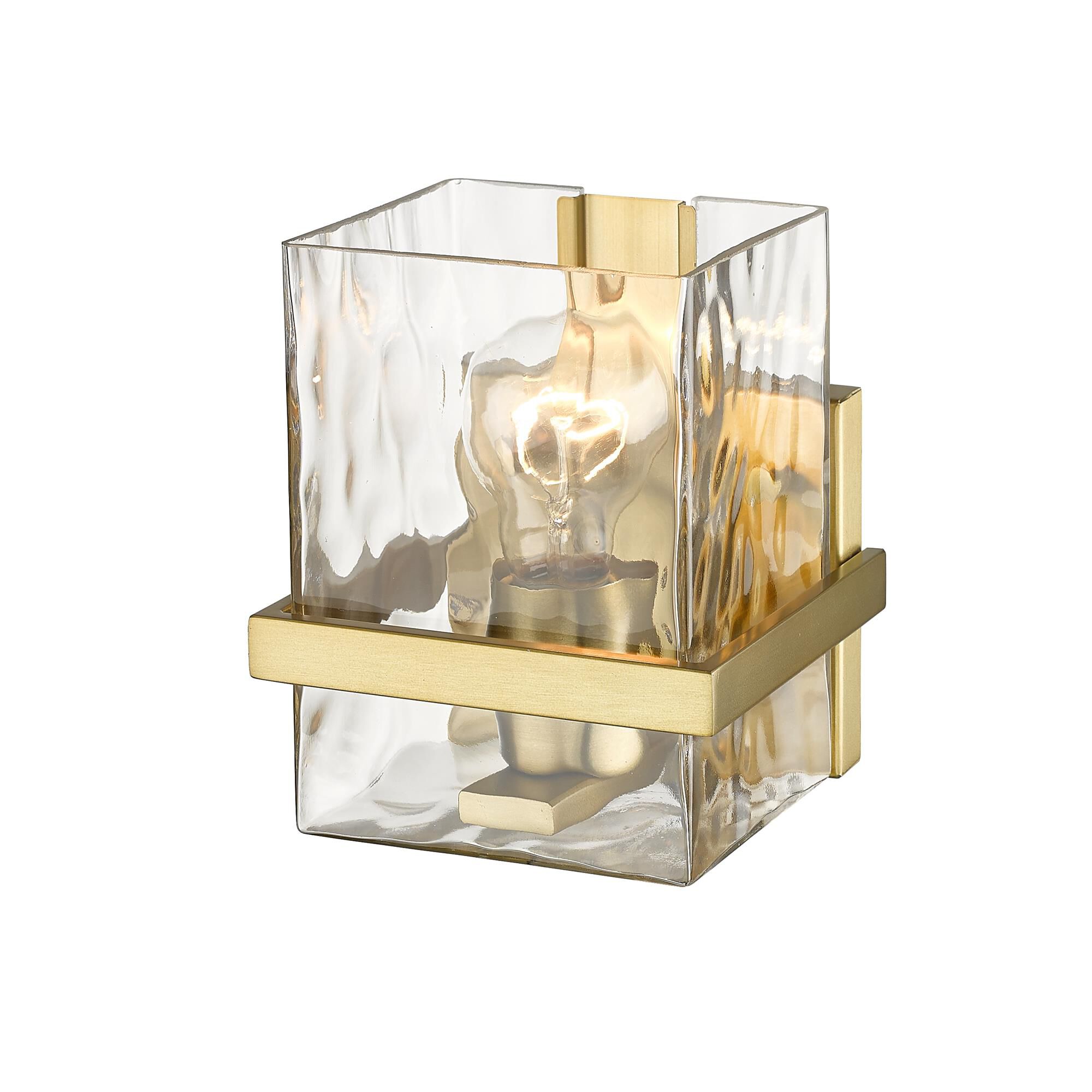 Shown in Modern Gold finish and Glass shade