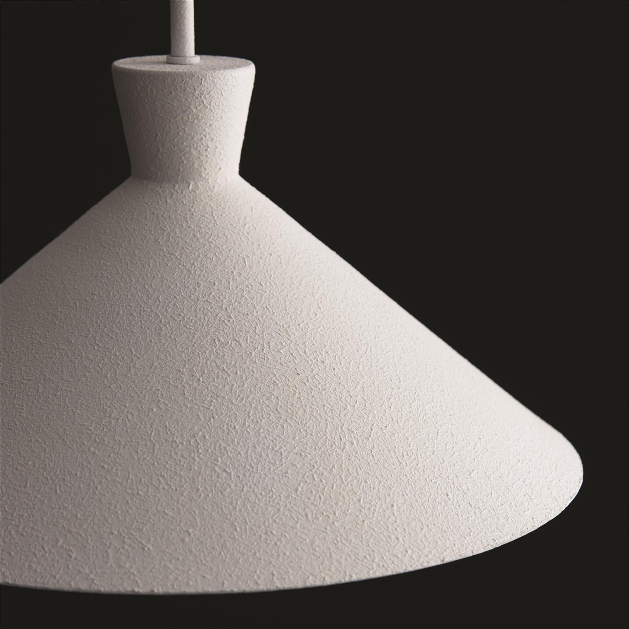 Shown in Textured White finish and Textured White  Interior shade