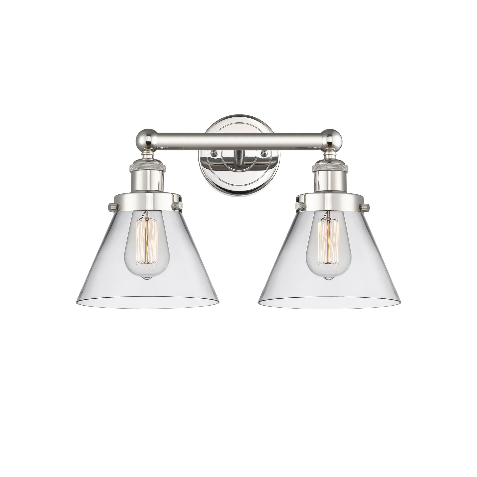 Shown in Polished Nickel finish and Clear glass