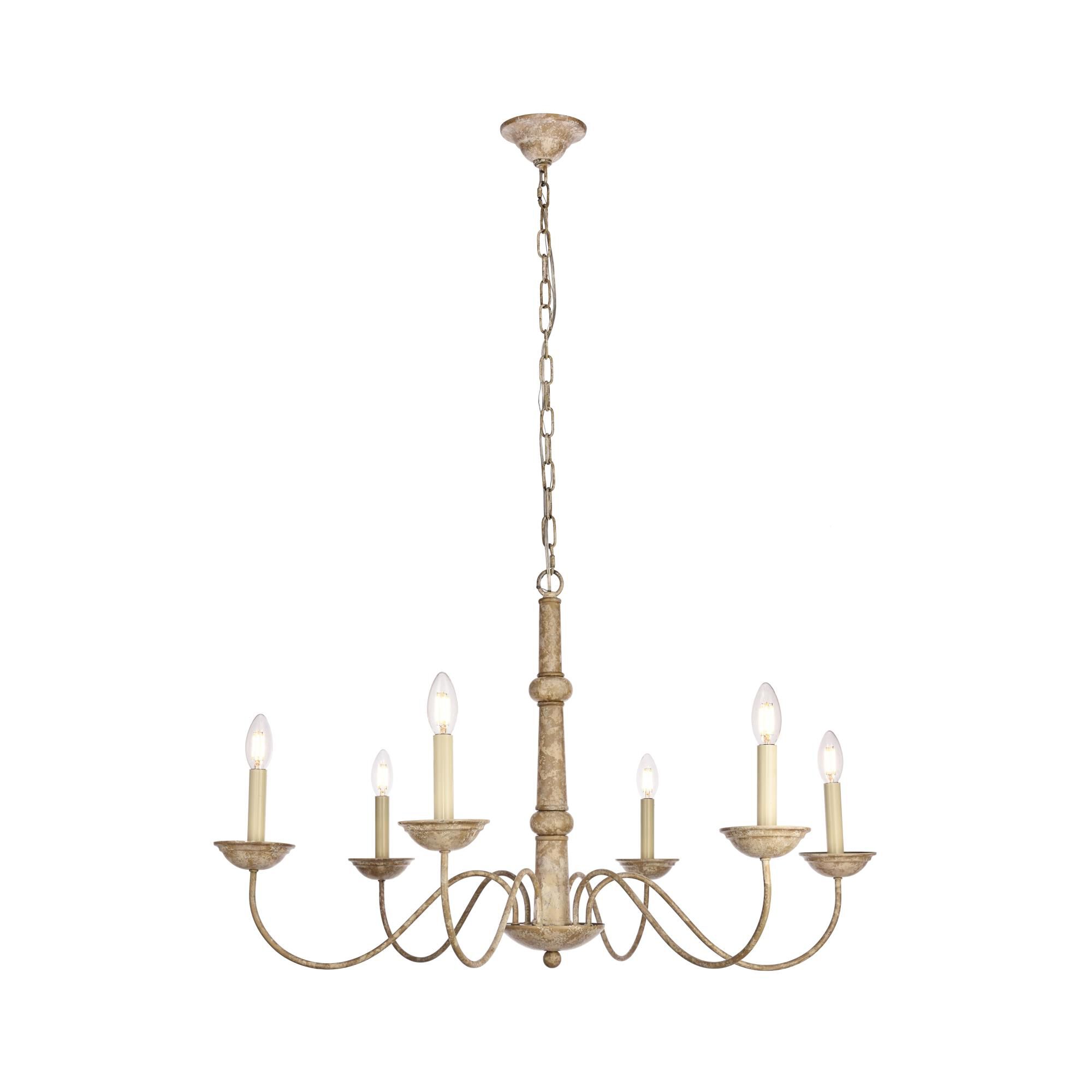 Merritt 35 Inch 6 Light Chandelier by Elegant Lighting