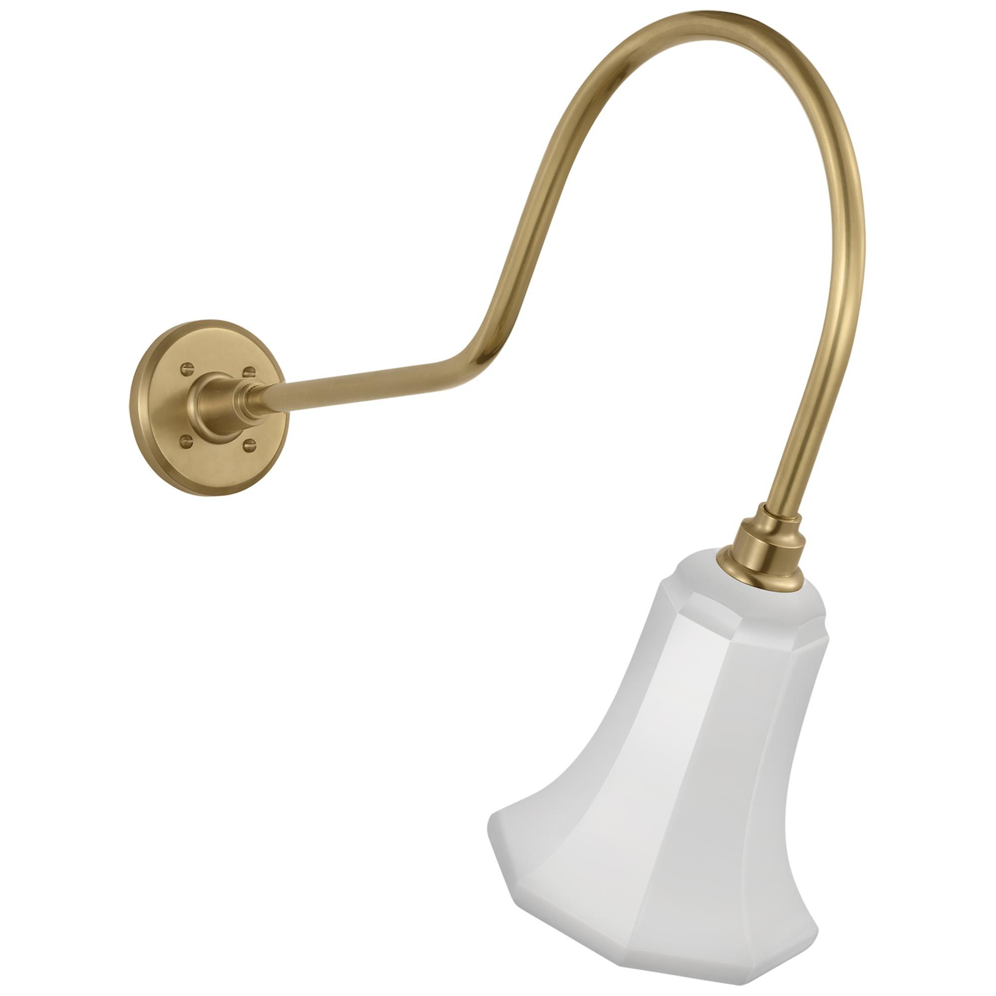 Shown in Hand-Rubbed Antique Brass finish and White Savannah shade