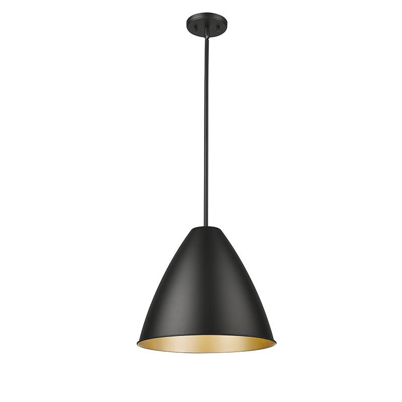 Shown in Matte Black finish and Matte Black with Modern Gold shade