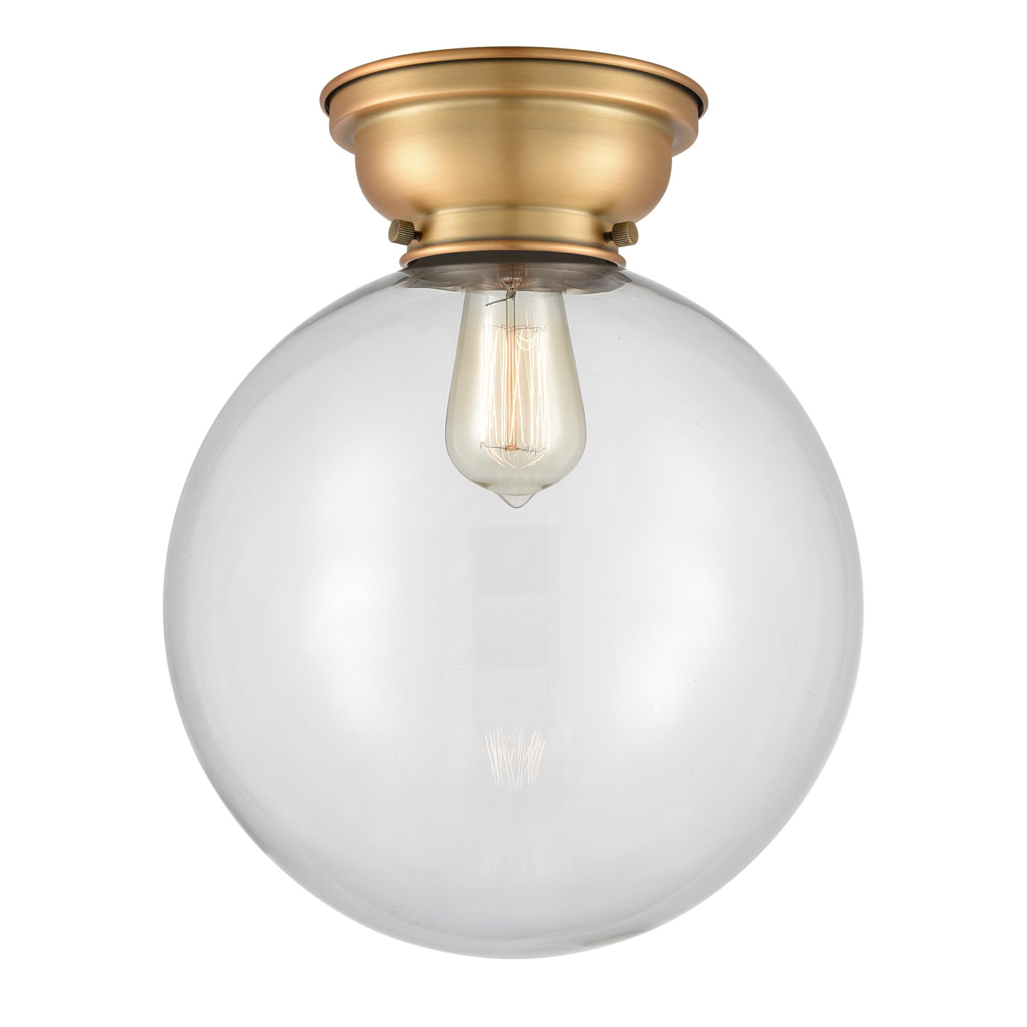 Shown in Brushed Brass finish and Clear XX-Large Beacon glass