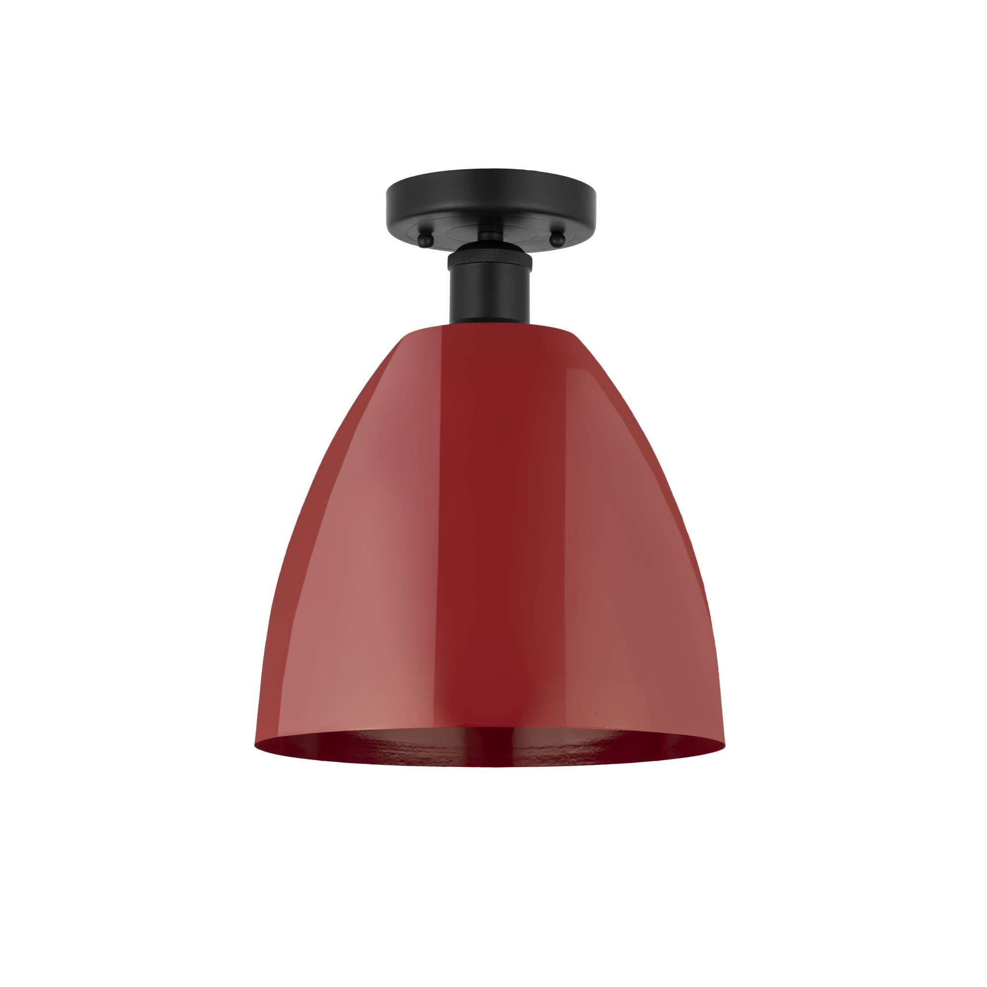 Shown in Matte Black and Red finish and Red Metal shade