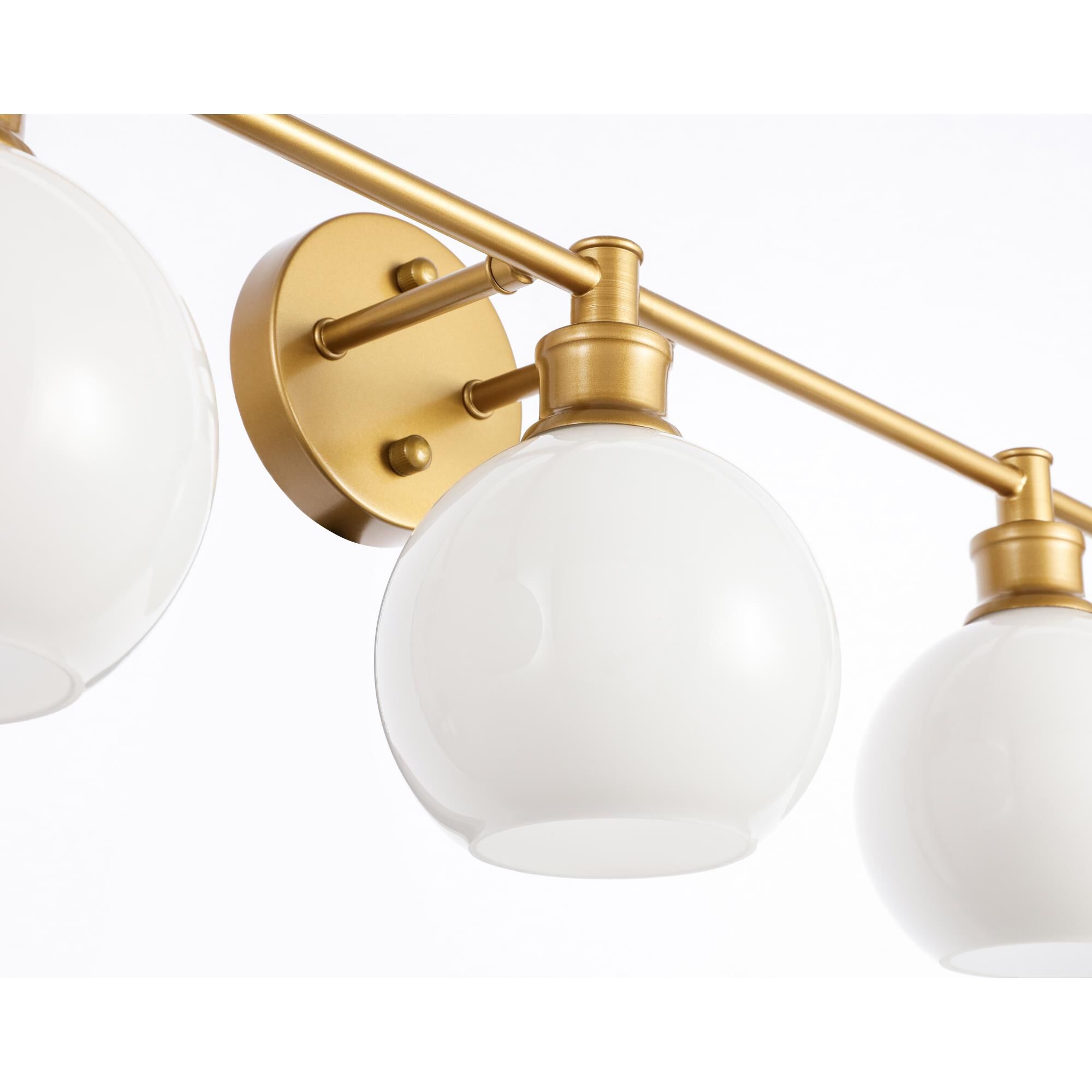 Shown in Brass finish and Frosted White  glass