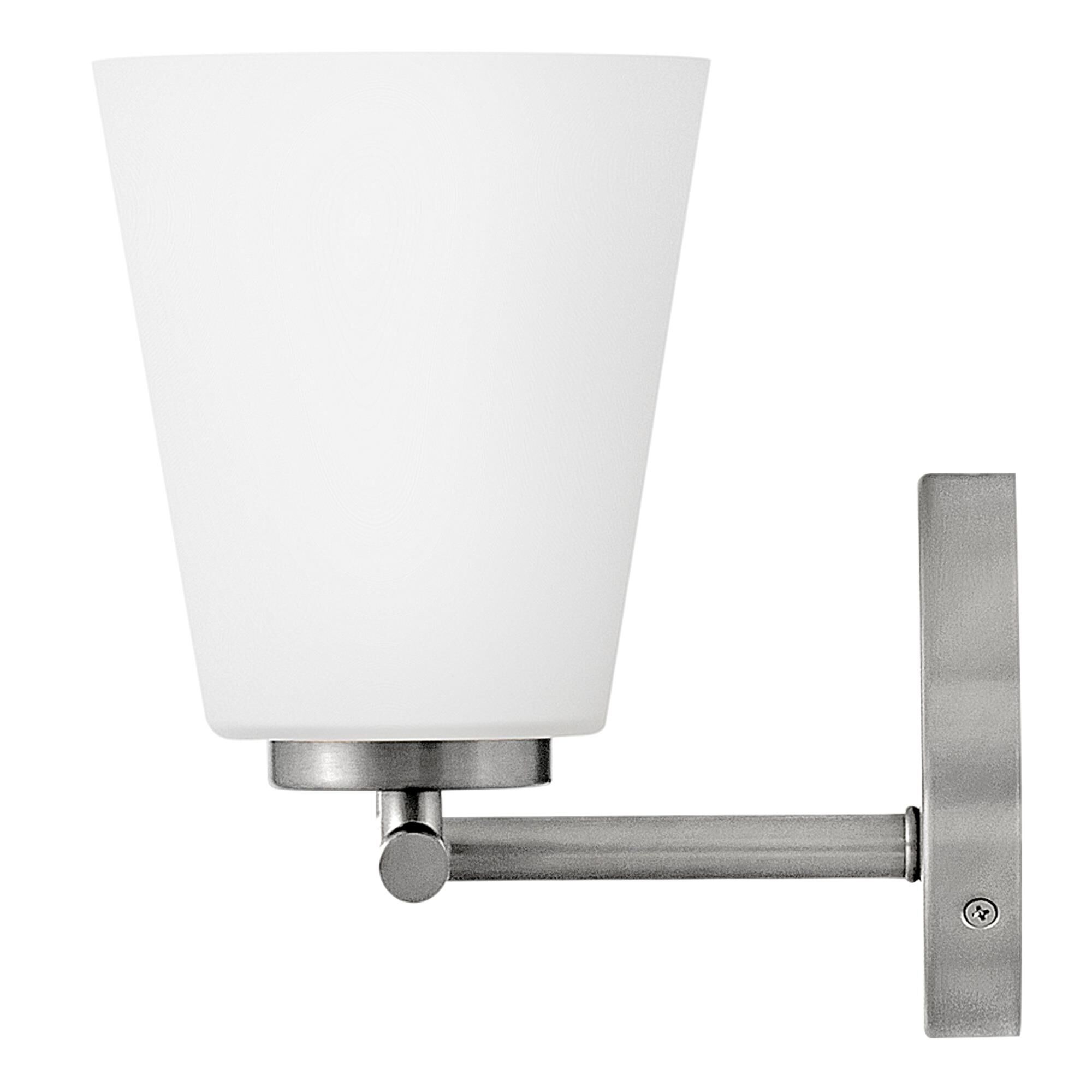 Shown in Brushed Nickel finish and Etched Opal glass