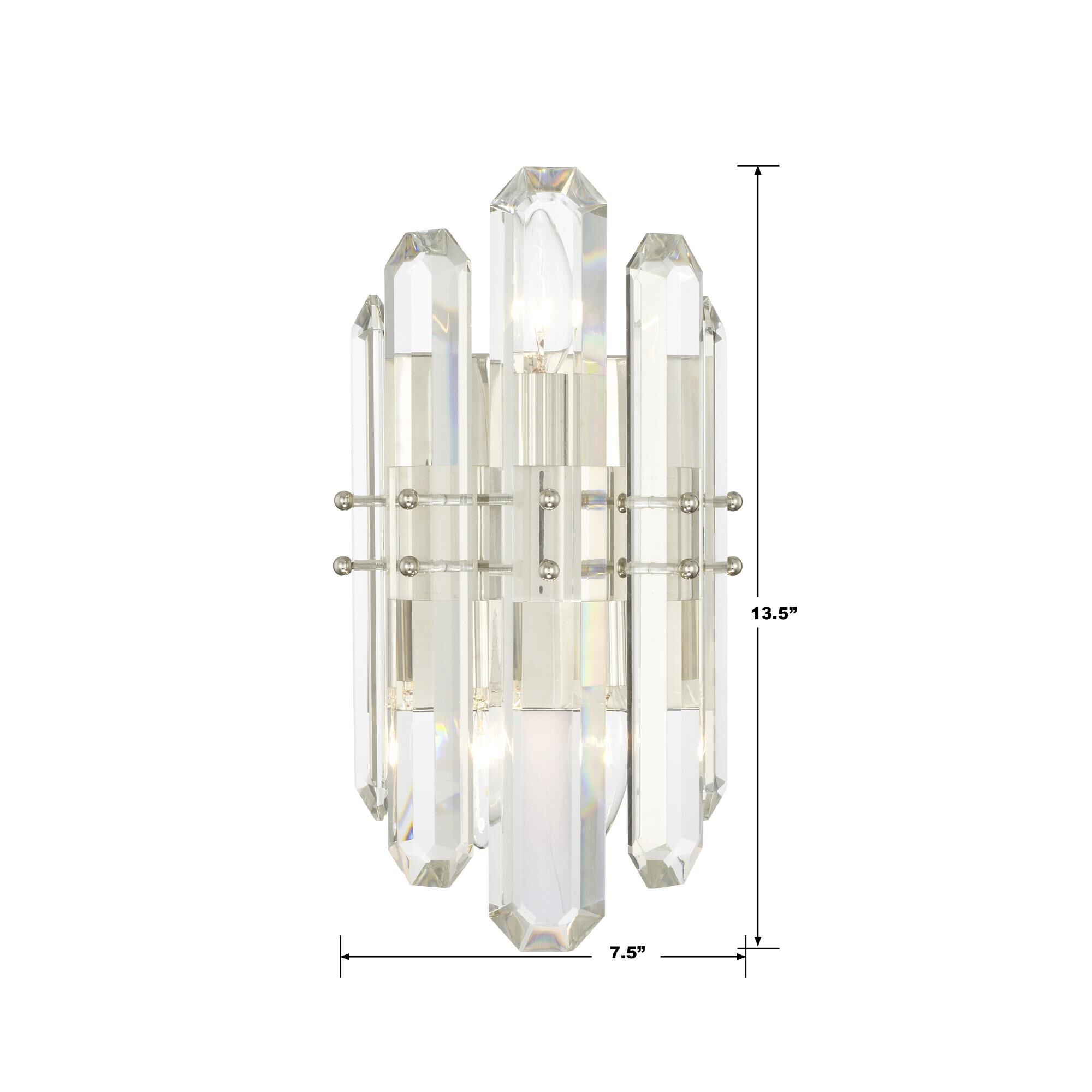 Shown in Polished Nickel finish and Faceted Crystal Elements crystal