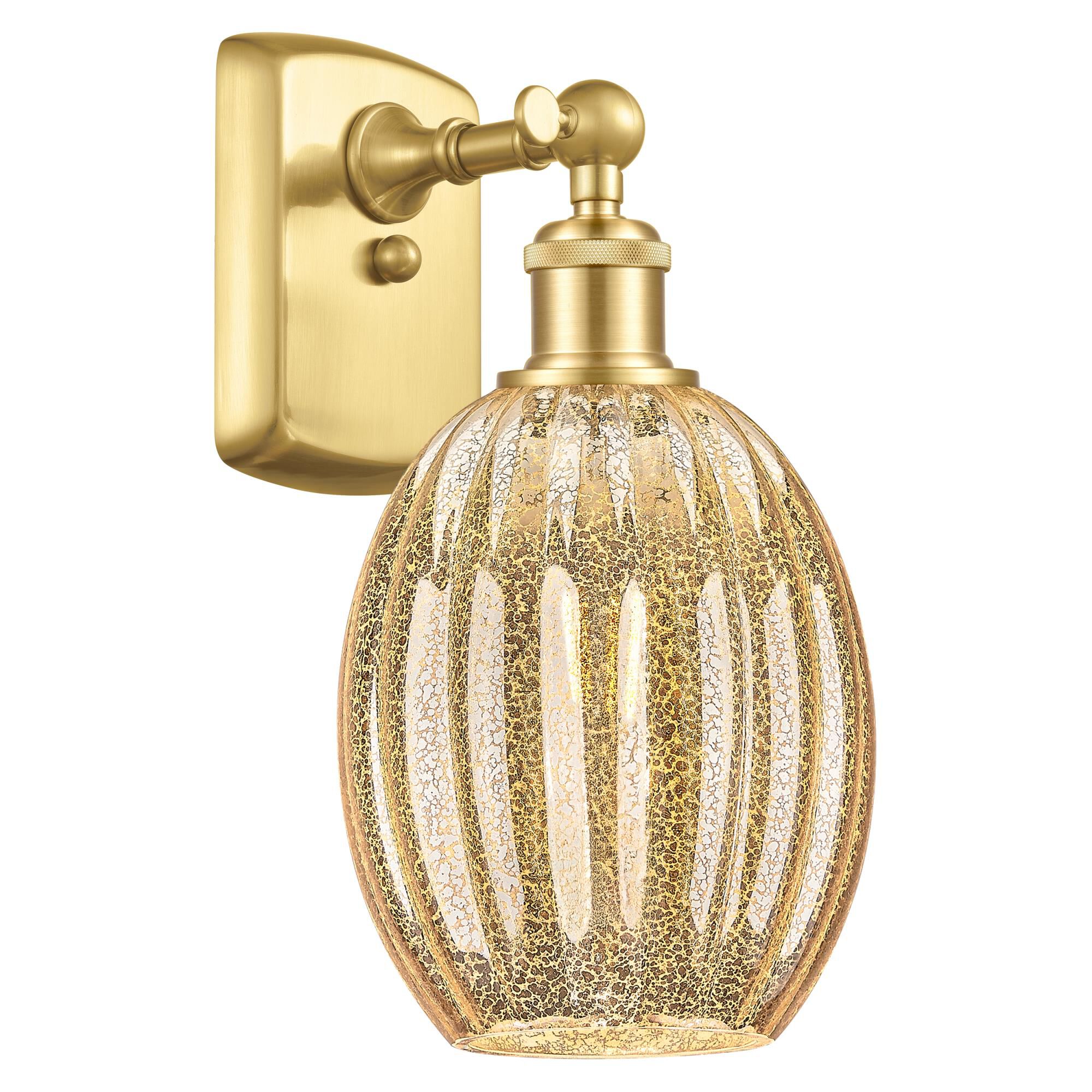 Shown in Satin Gold finish and Mercury glass