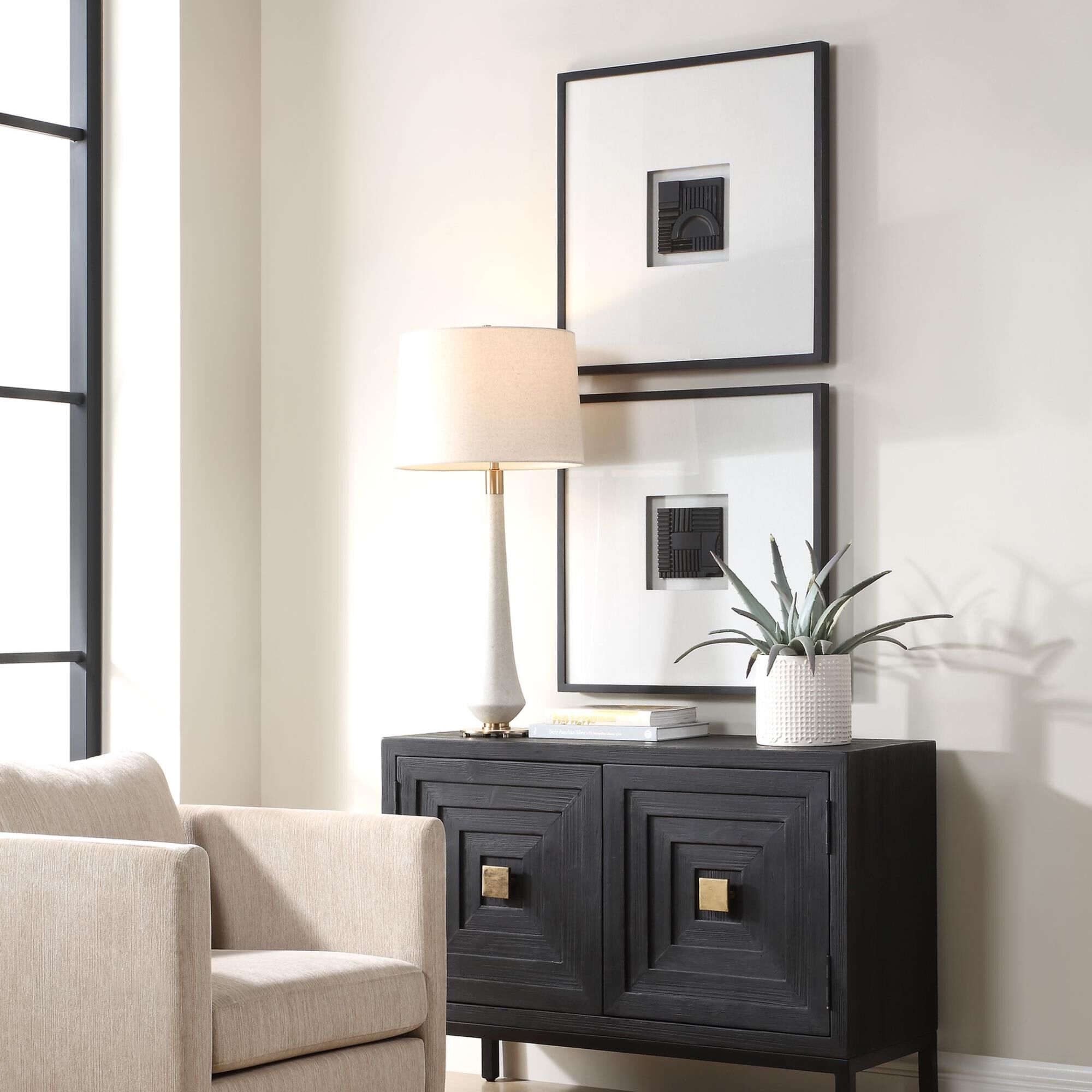 Shown in Black and White finish