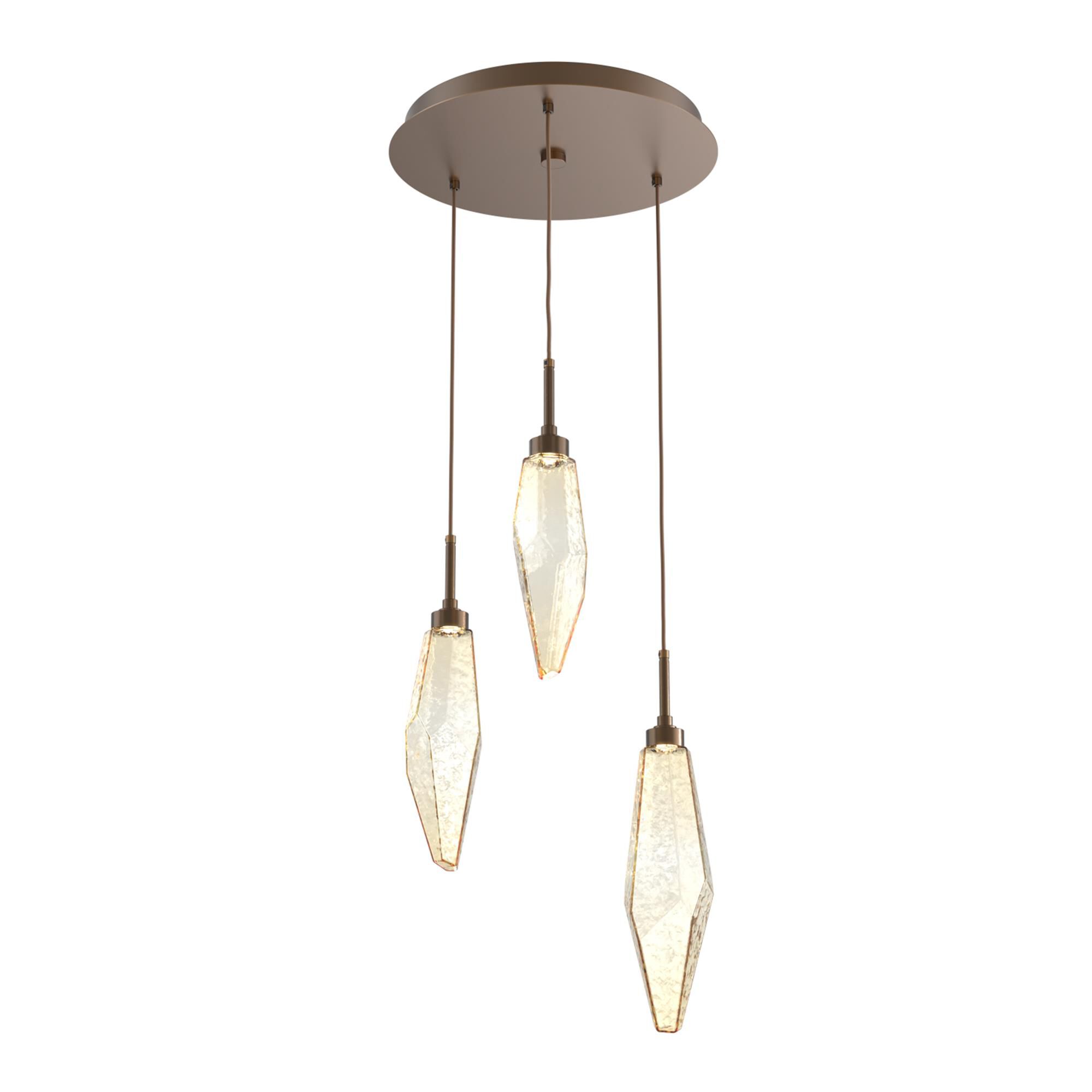 Shown in Flat Bronze finish and Chilled Amber glass