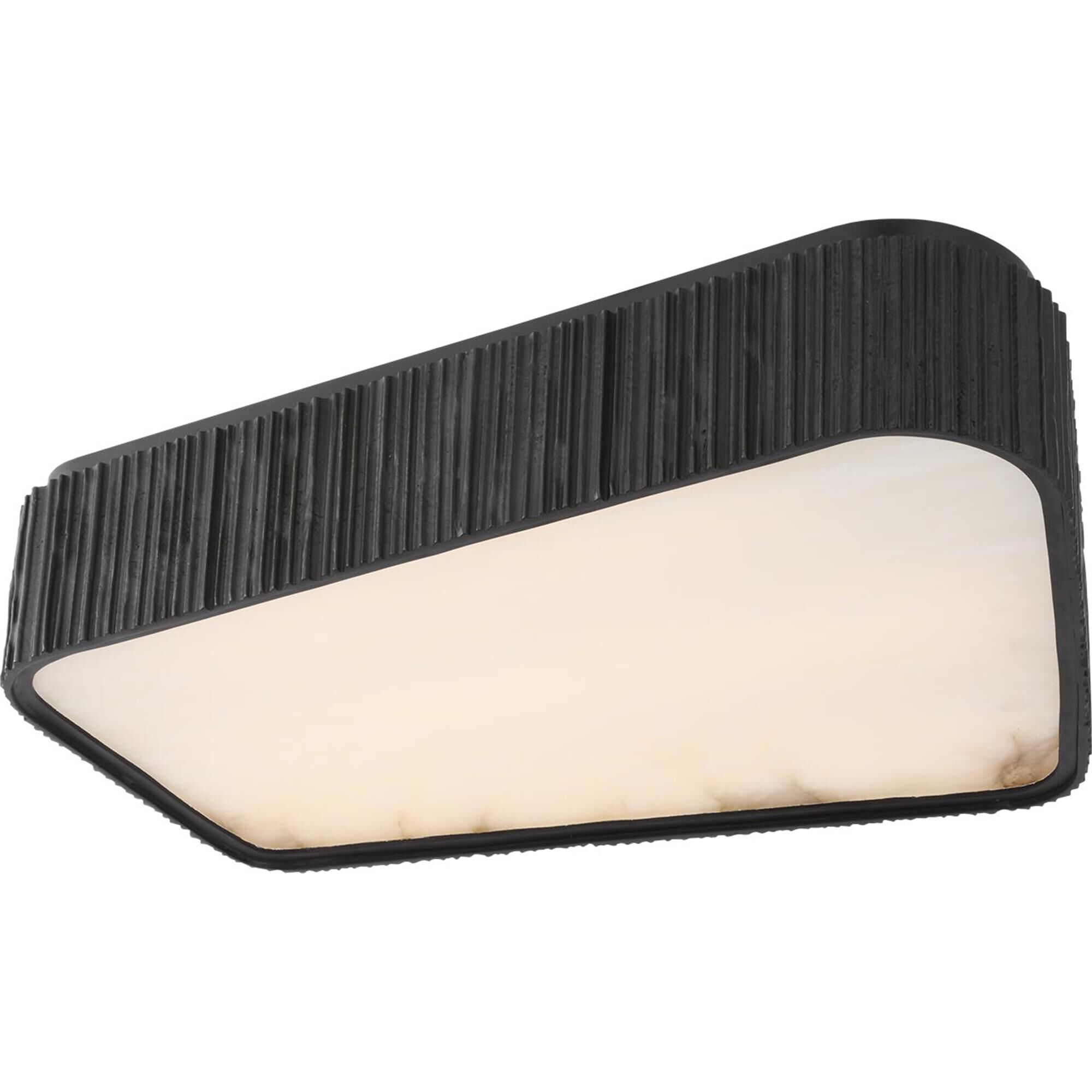 Shown in Ridged Carbon finish and Alabaster shade