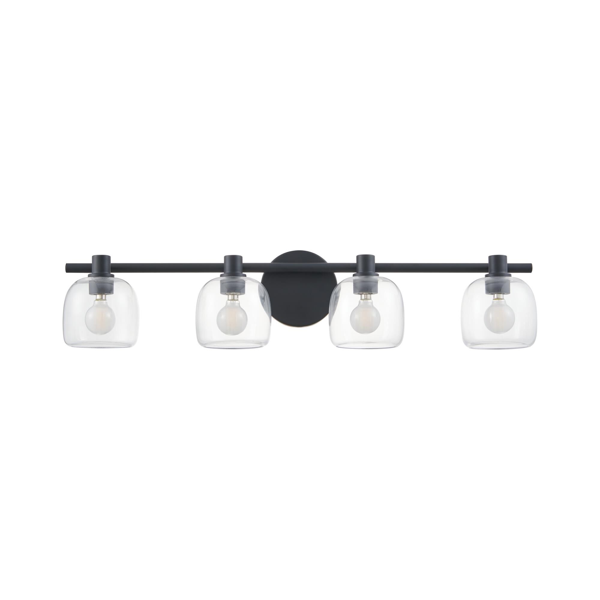 Shown in Matte Black finish and Clear glass