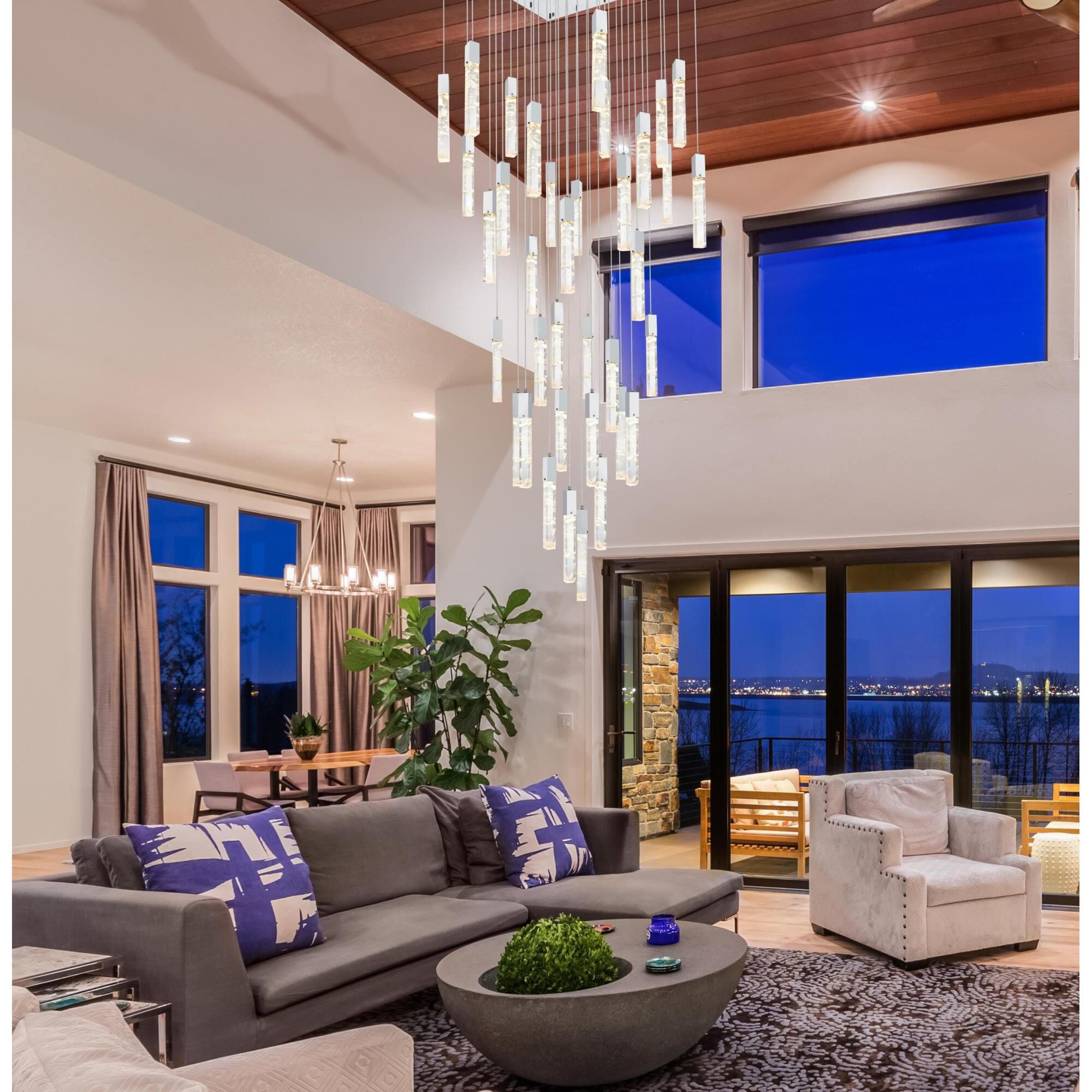 Aurora 42 Inch Multi Light Pendant by Elegant Lighting