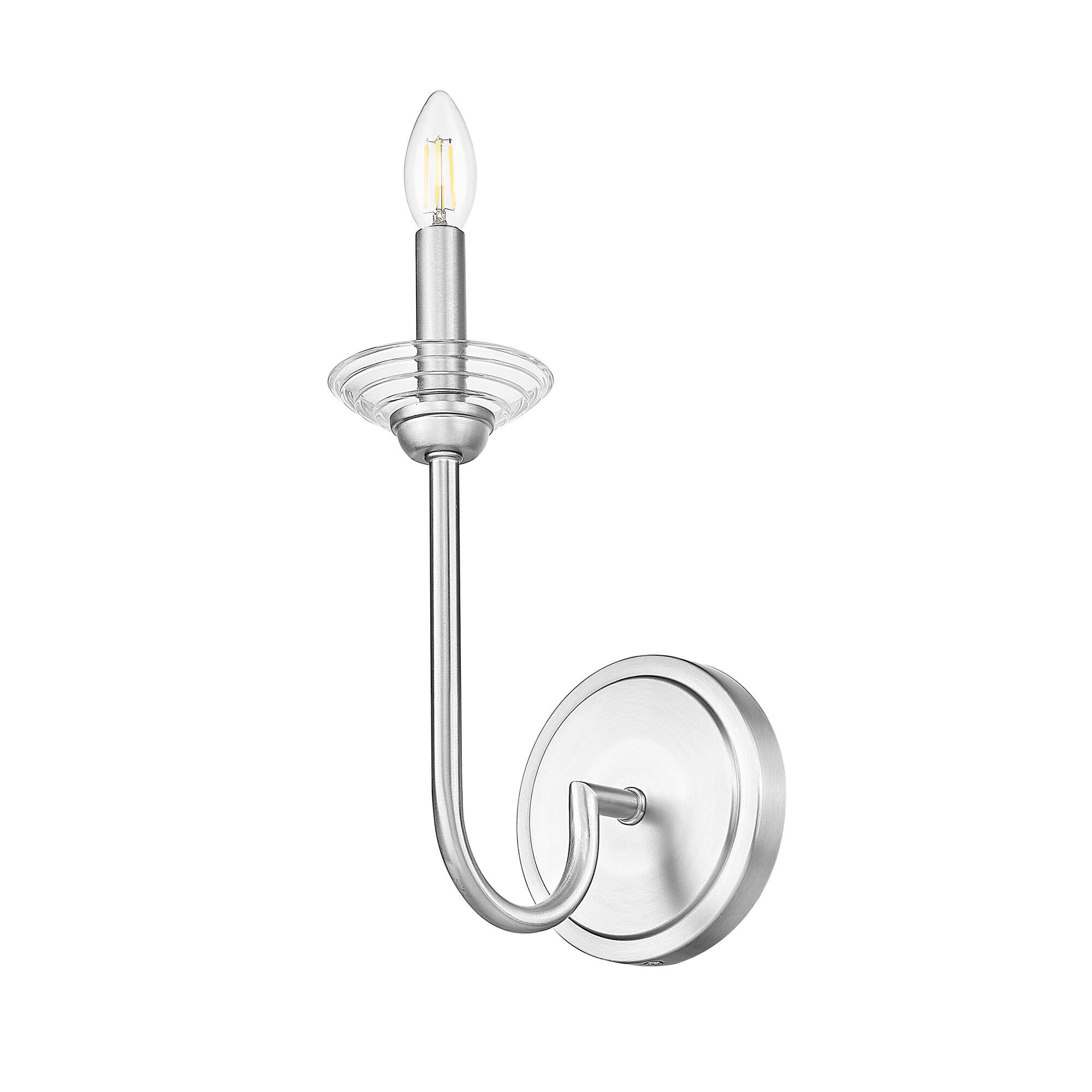 Shown in Brushed Nickel finish and Clear Ribbed glass and Clear Ribbed shade