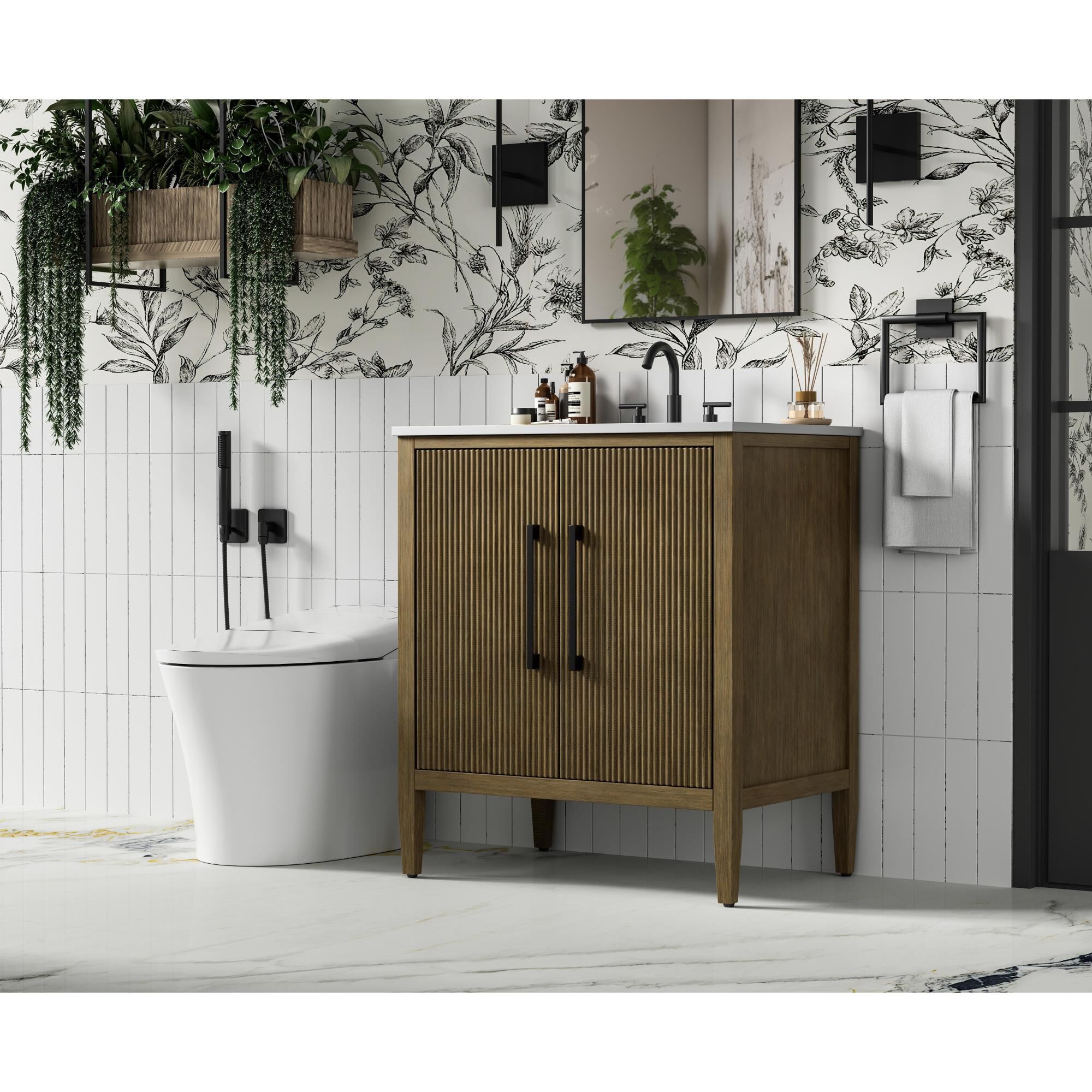 Shown in Hazel Oak finish