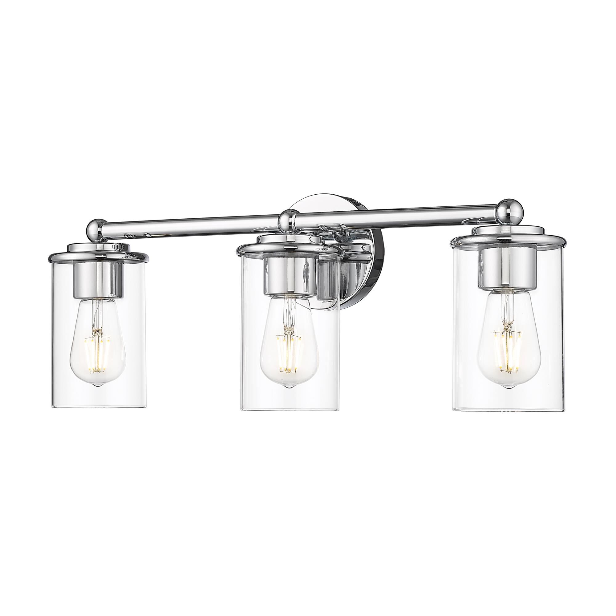 Shown in Chrome finish and Clear glass and Clear shade