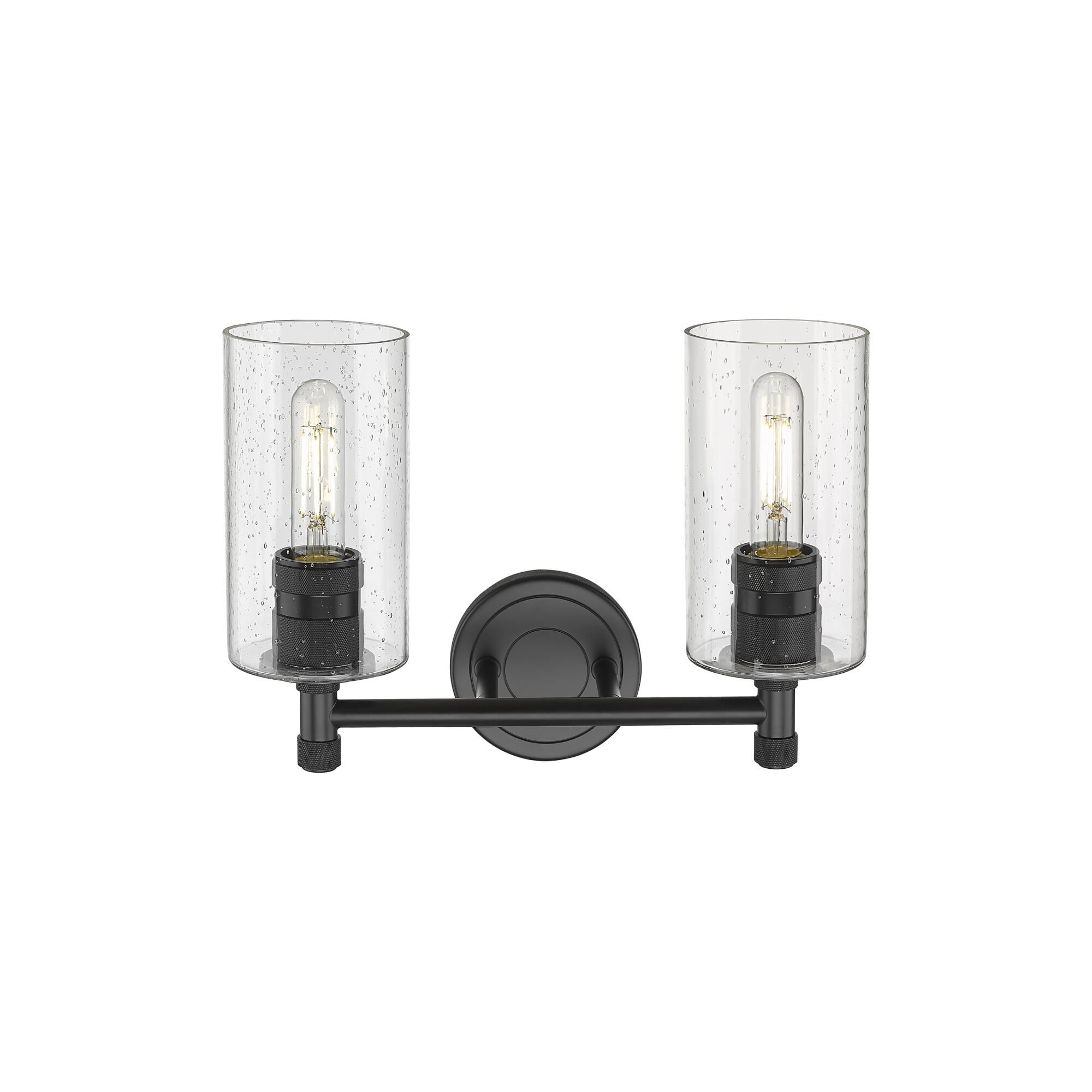 Shown in Matte Black finish and Seedy glass