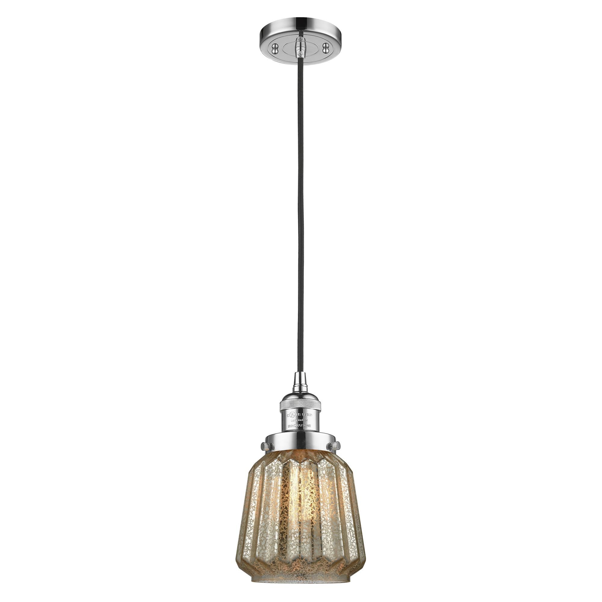 Shown in Polished Chrome finish and Mercury Plated glass