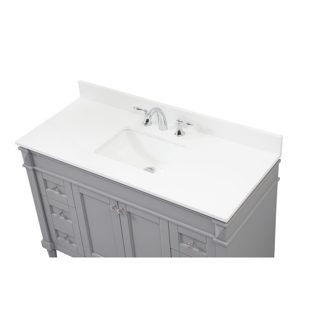 Shown in Grey finish and Backsplash accent