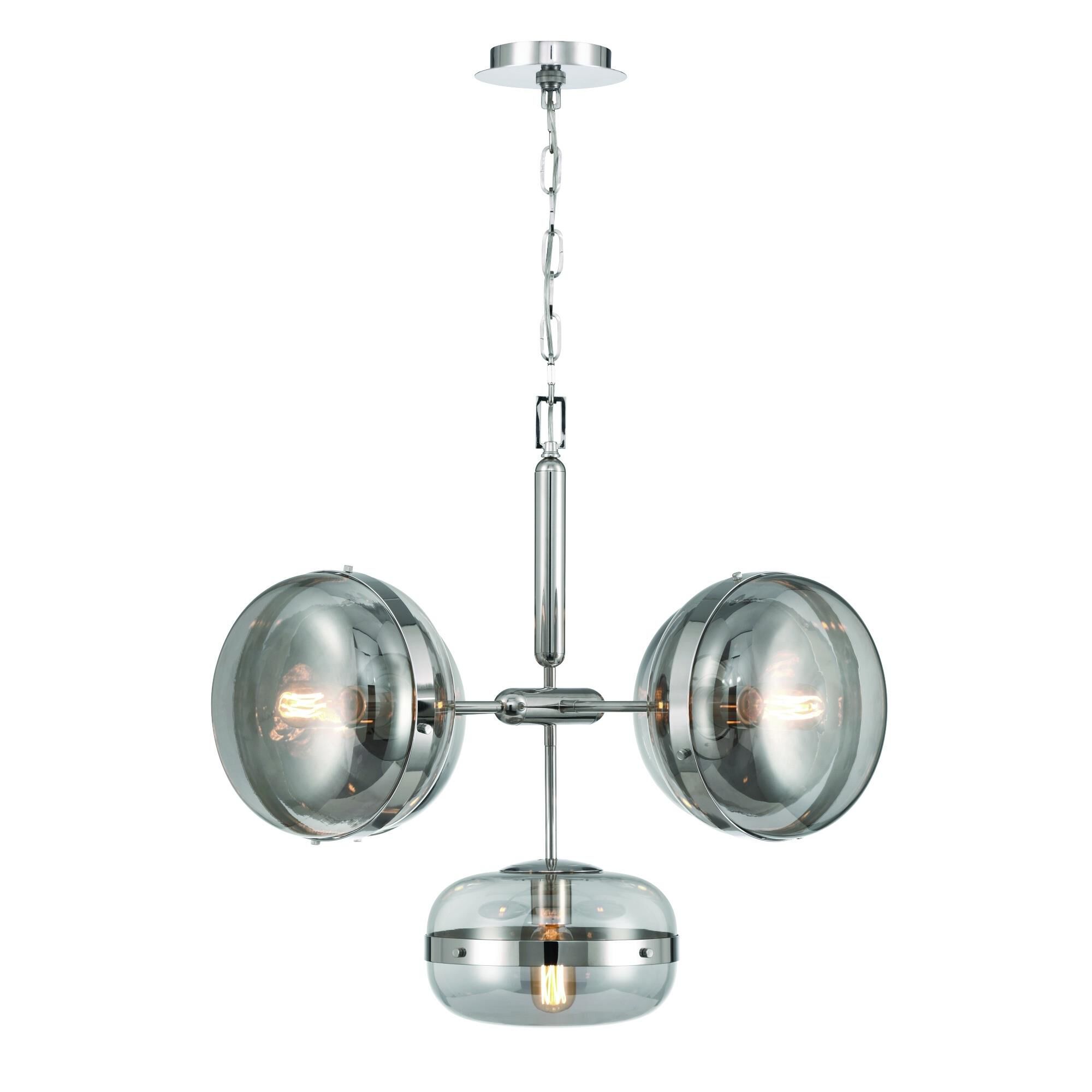 Shown in Nickel finish and Smoke  glass