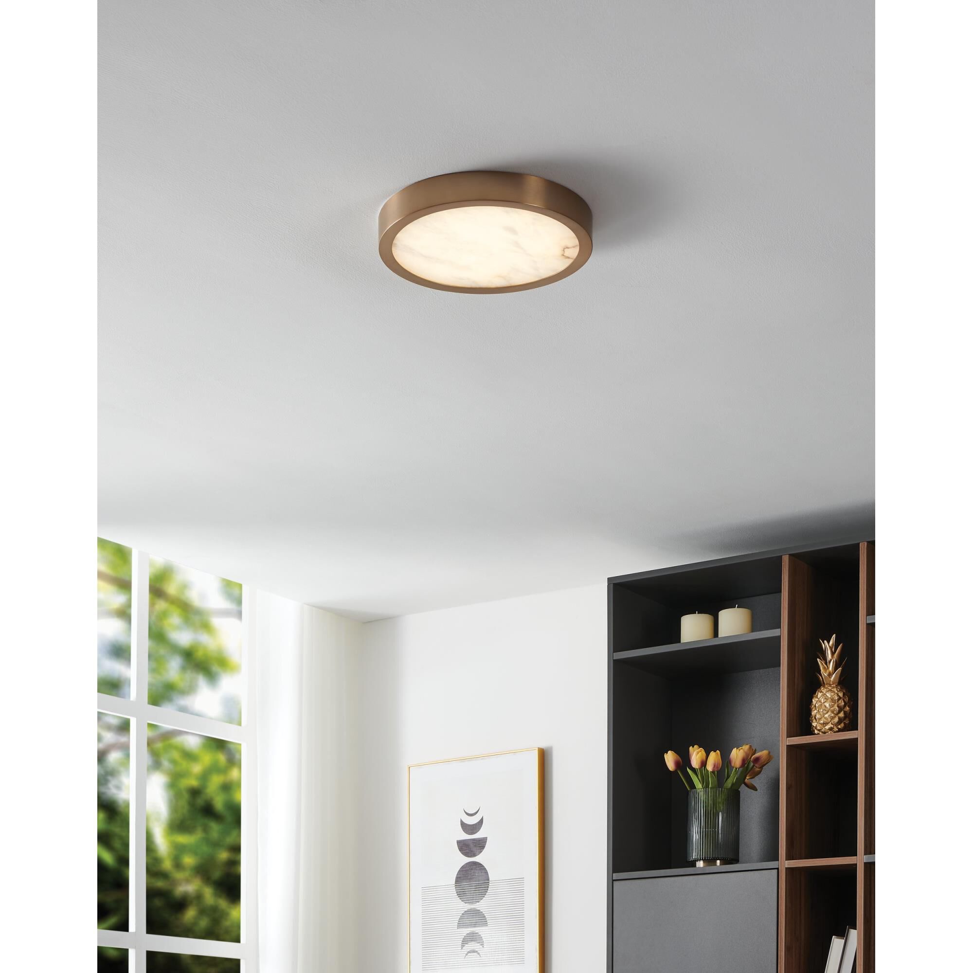 Shown in Champagne Gold finish and White shade