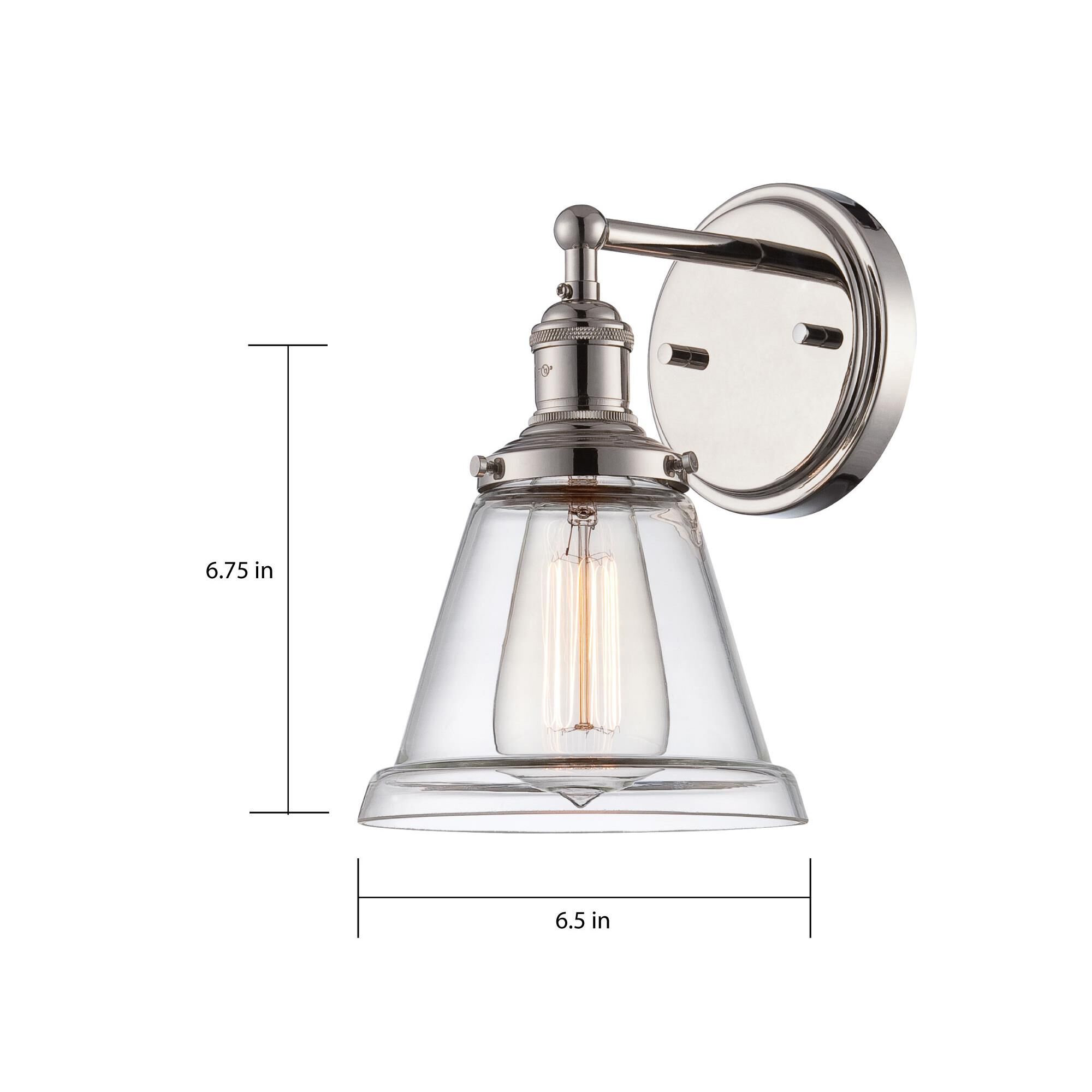 Shown in Polished Nickel finish and Clear glass