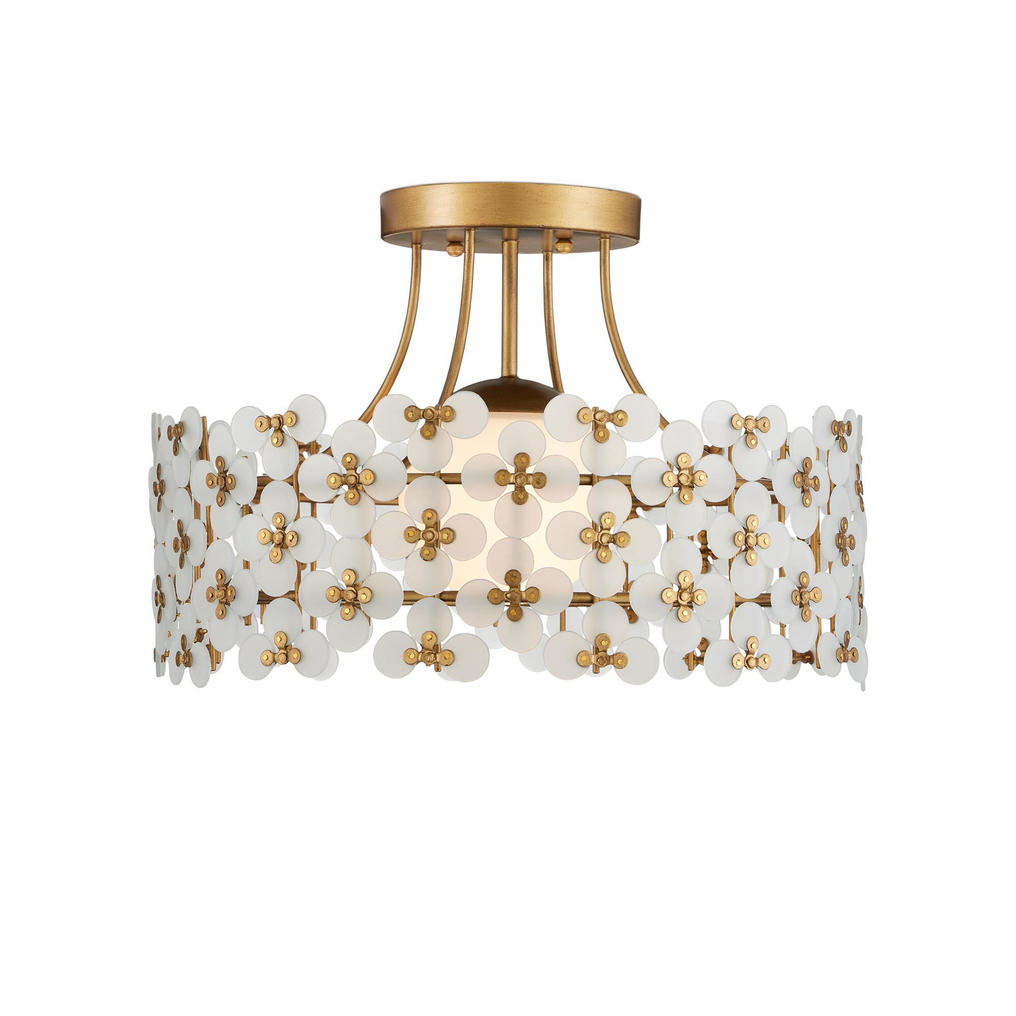 Spring Flower 16 Inch Semi Flush Mount,