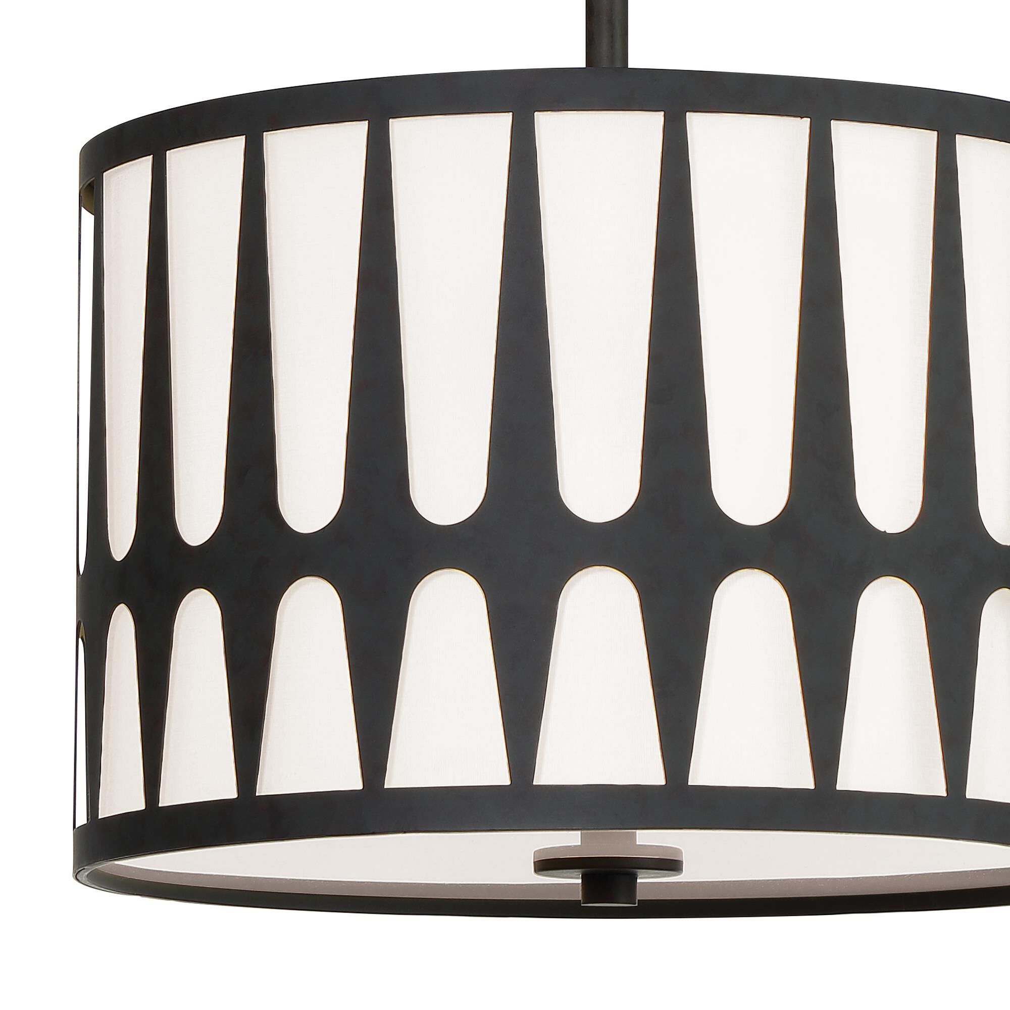 Shown in Black finish and Fabric shade