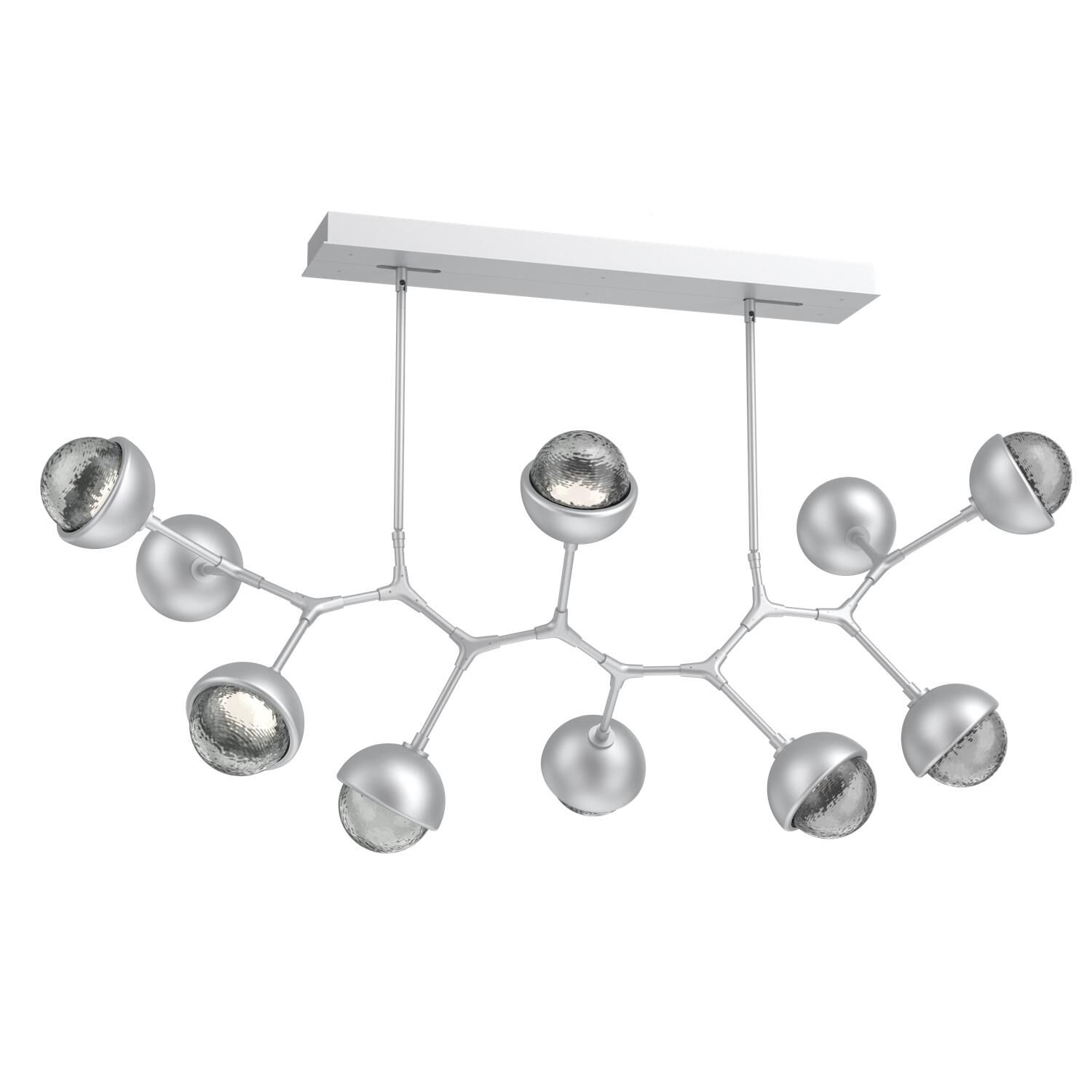 Shown in Classic Silver finish and Smoke glass and Metal Shade Matching Finish accent