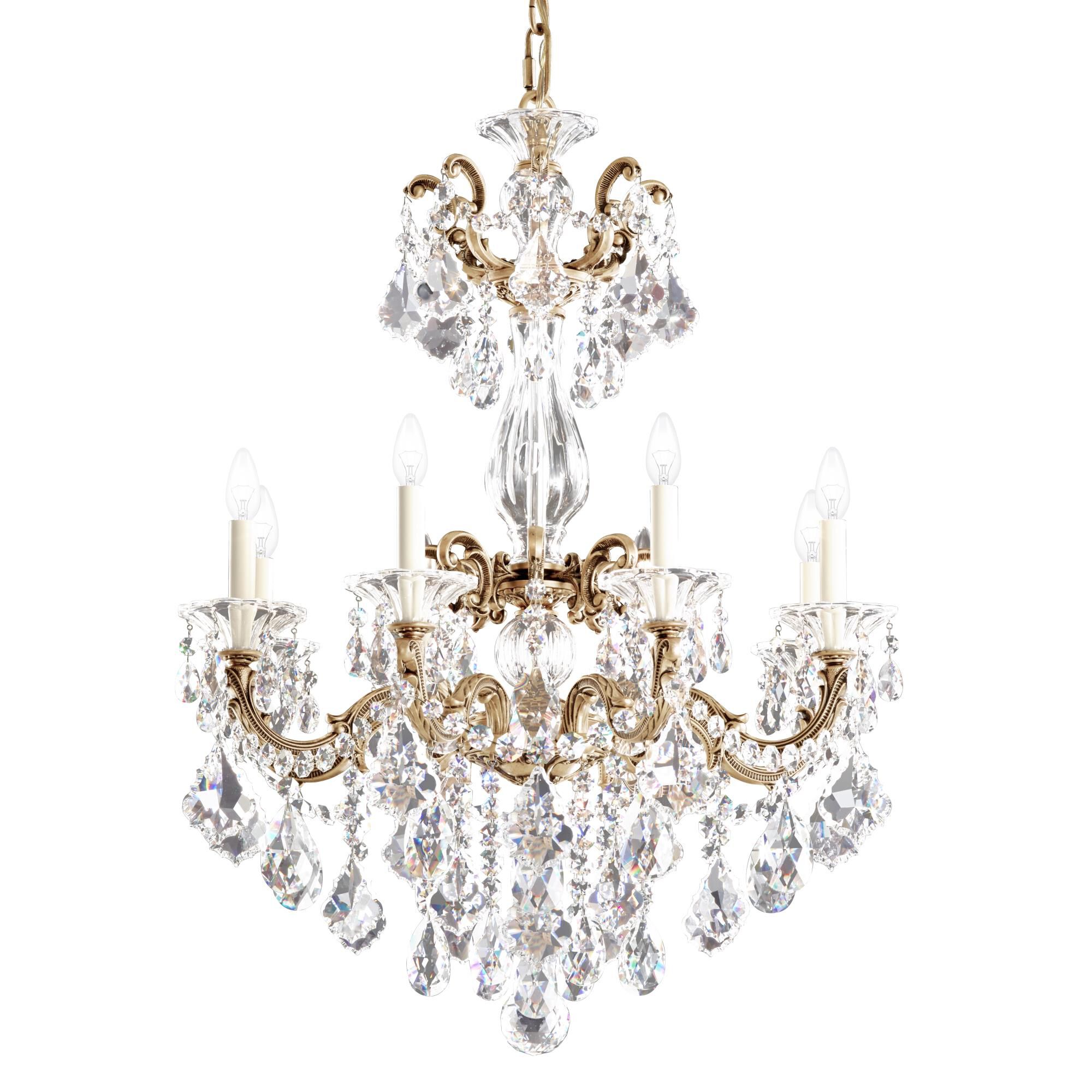 Shown in French Gold finish and Clear Heritage Handcut crystal