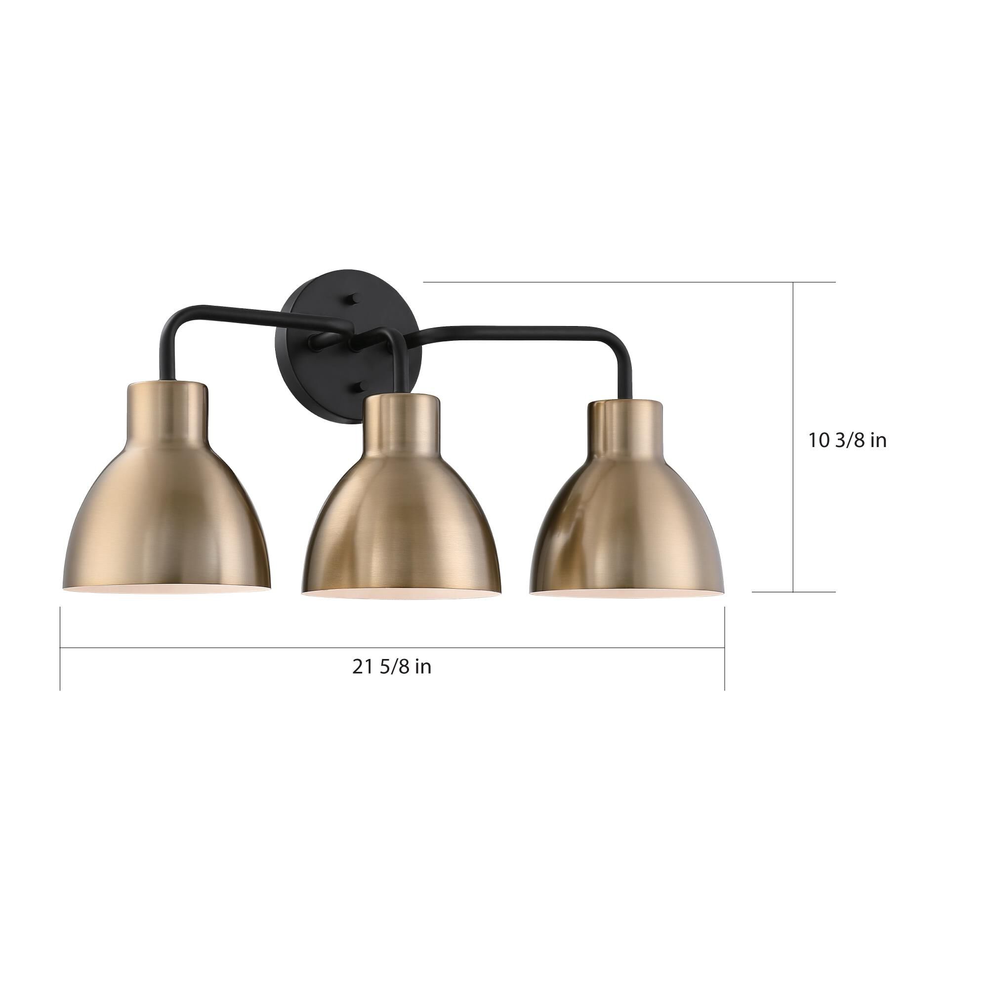 Shown in Matte Black finish and Burnished Brass Metal shade