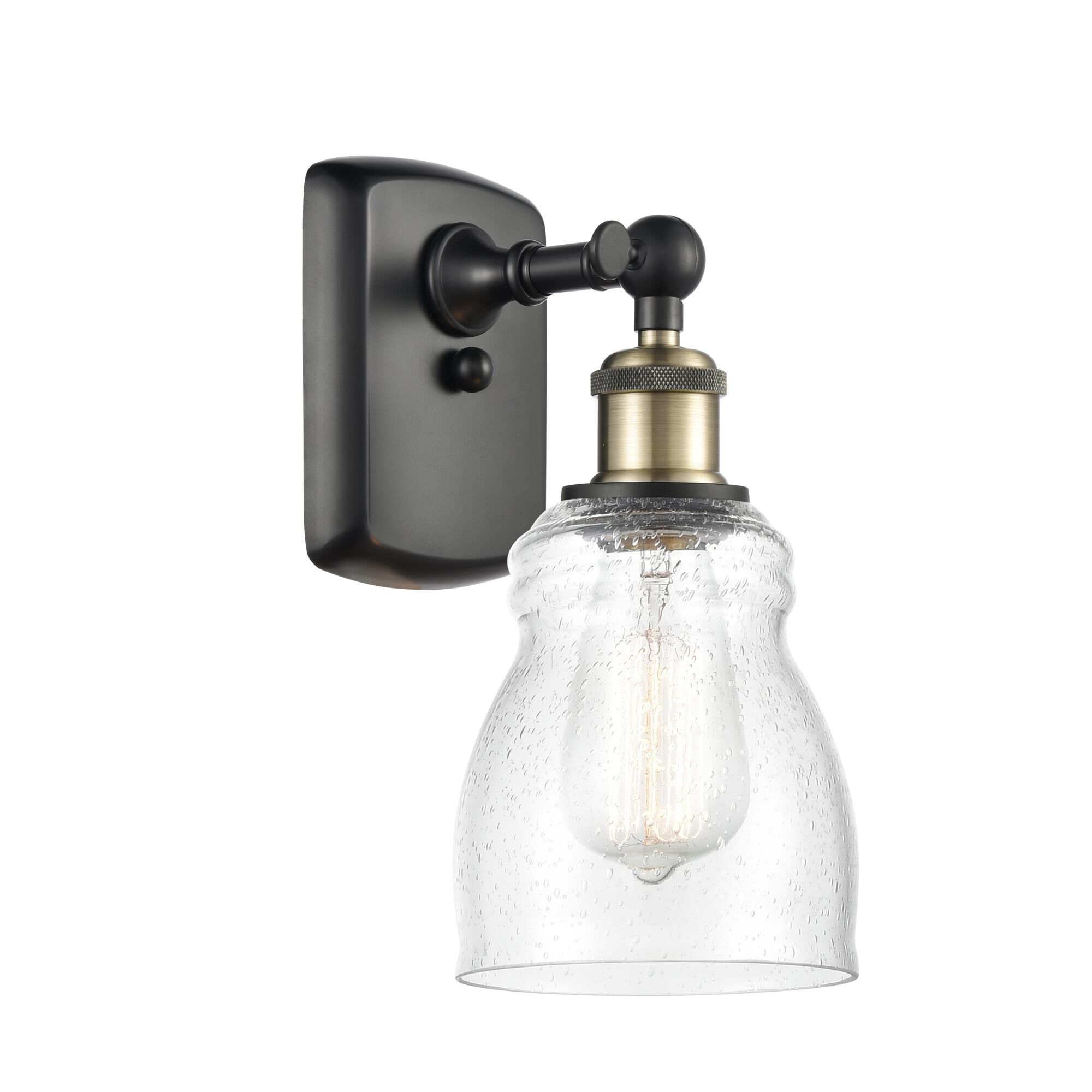 Shown in Black Antique Brass finish and Bell glass and Glass shade