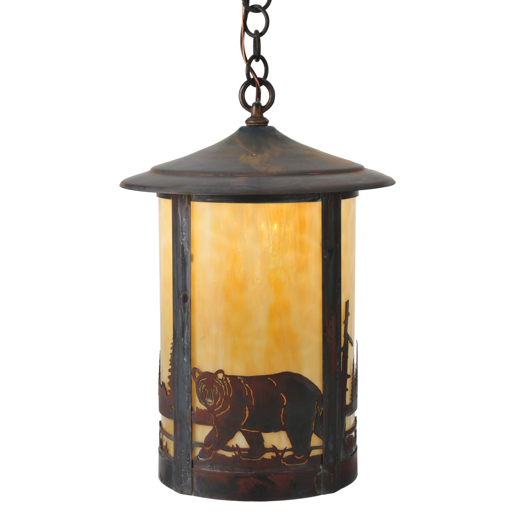 Meyda Lighting Fulton Northwoods Bear Creek 12 Inch Mini Pendant