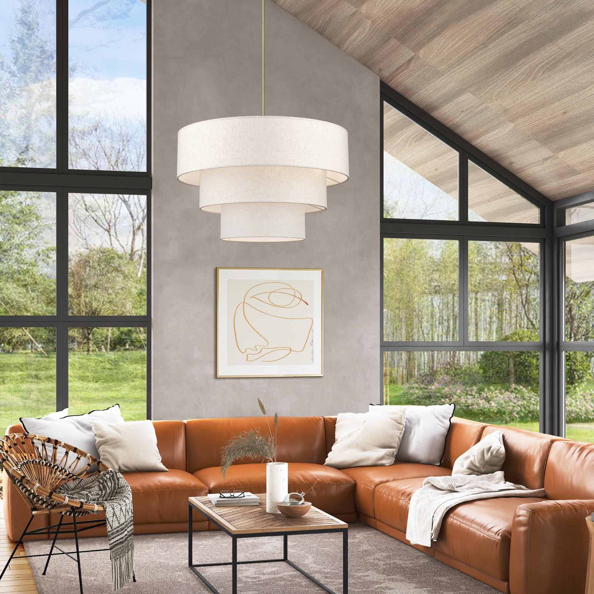 Manorwood 32 Inch Large Pendant by Livex Lighting