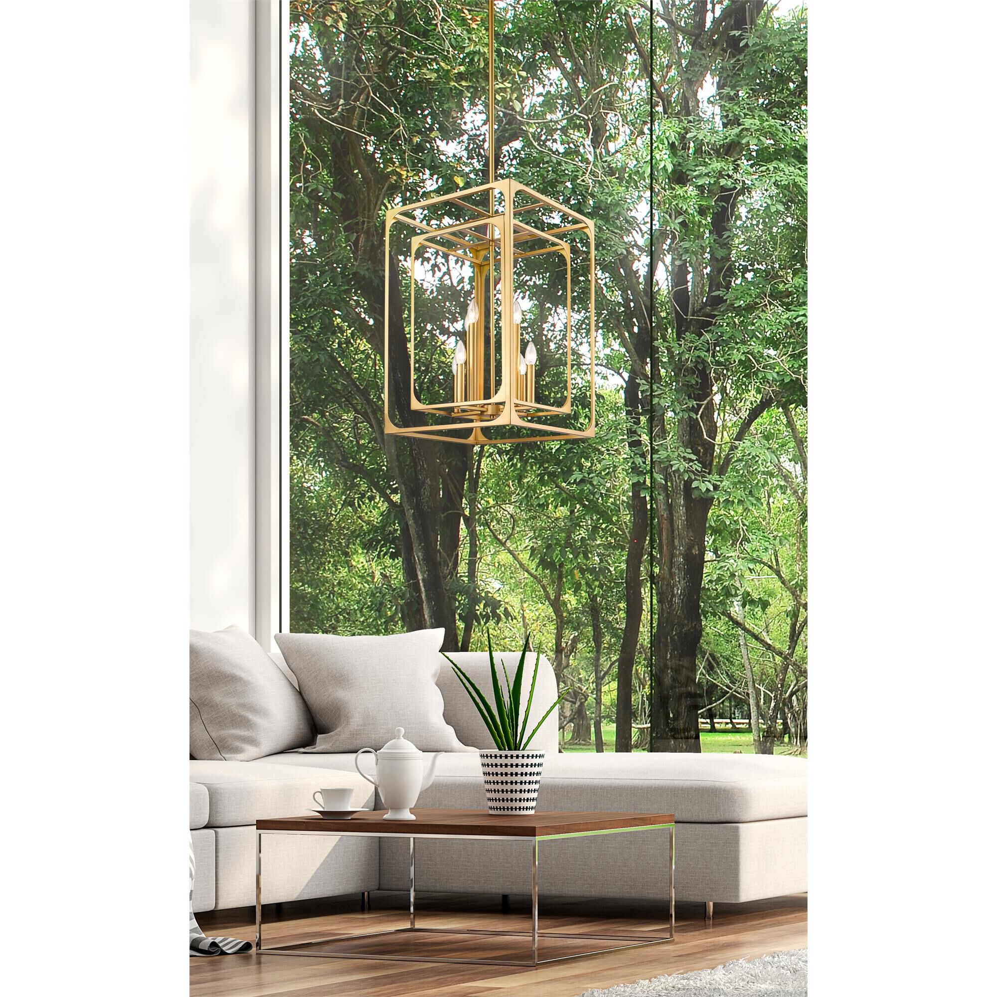 Shown in Rubbed Brass finish and Steel shade