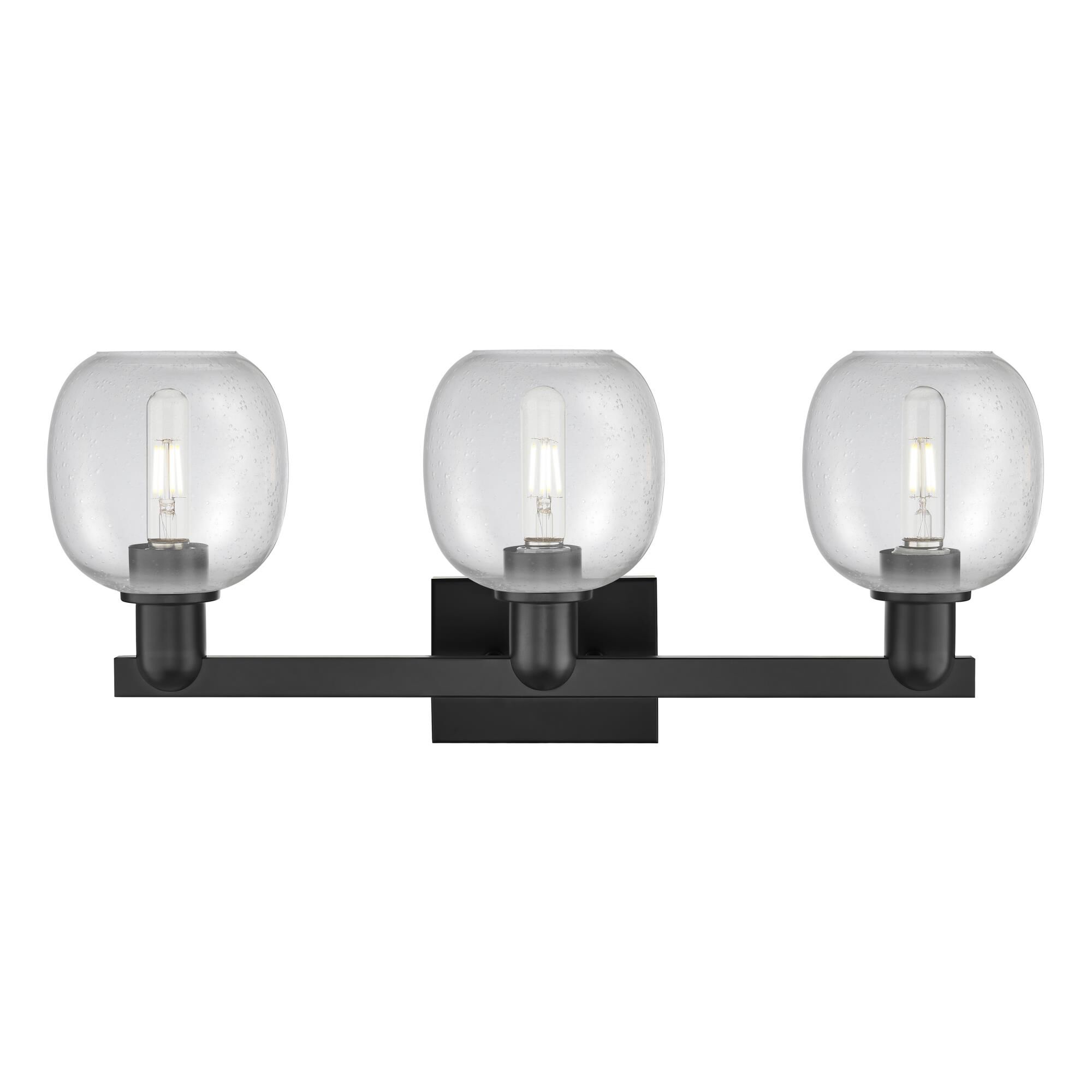 Shown in Matte Black finish and Seedy glass