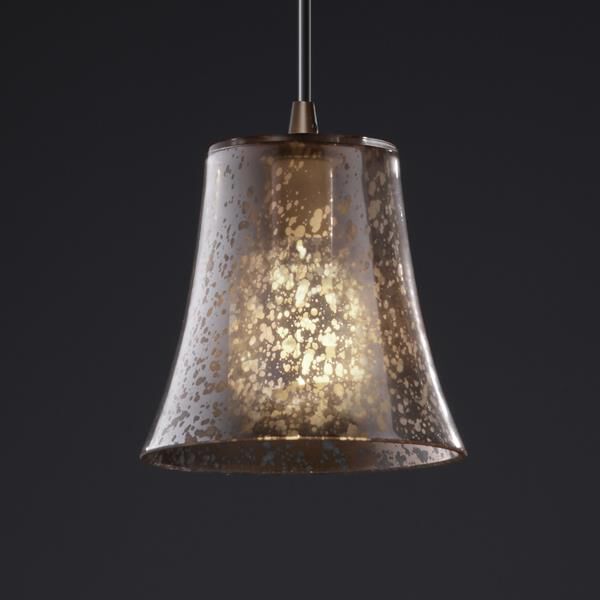Shown in Dark Bronze finish and Artisan glass and Mercury shade and Round Flared accent
