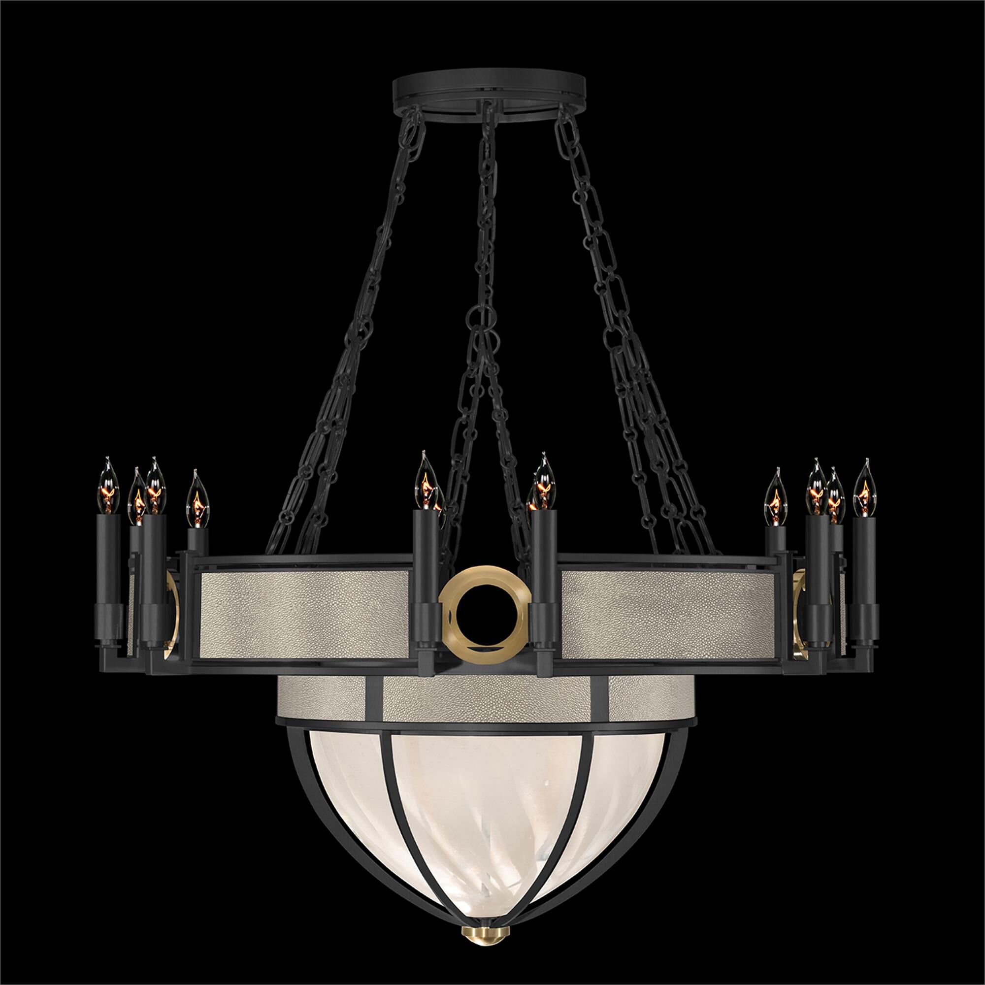 Shown in Black Iron and Brass  finish and Coco accent