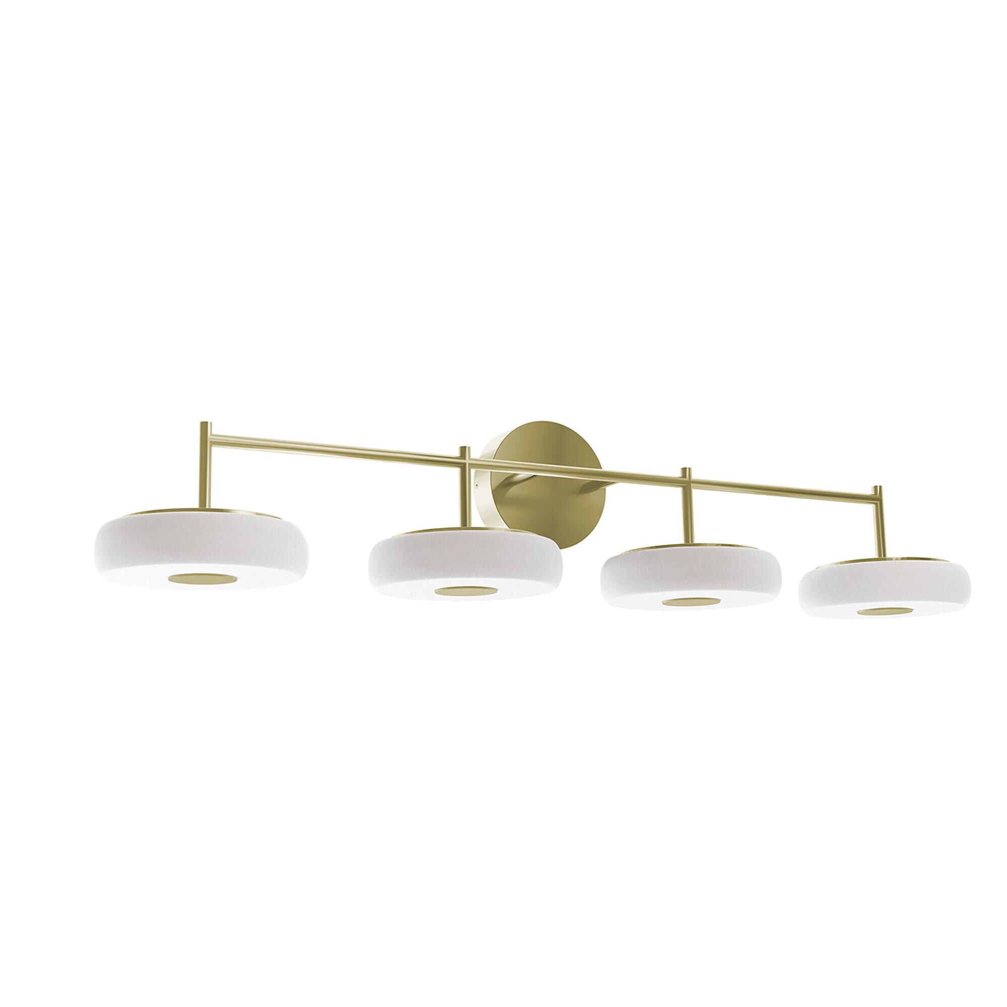 Shown in Light Antique Brass finish and White shade