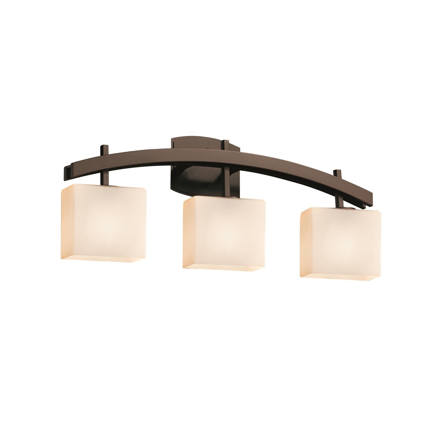 Shown in Dark Bronze finish and Artisan glass and Opal shade and Rectangle accent