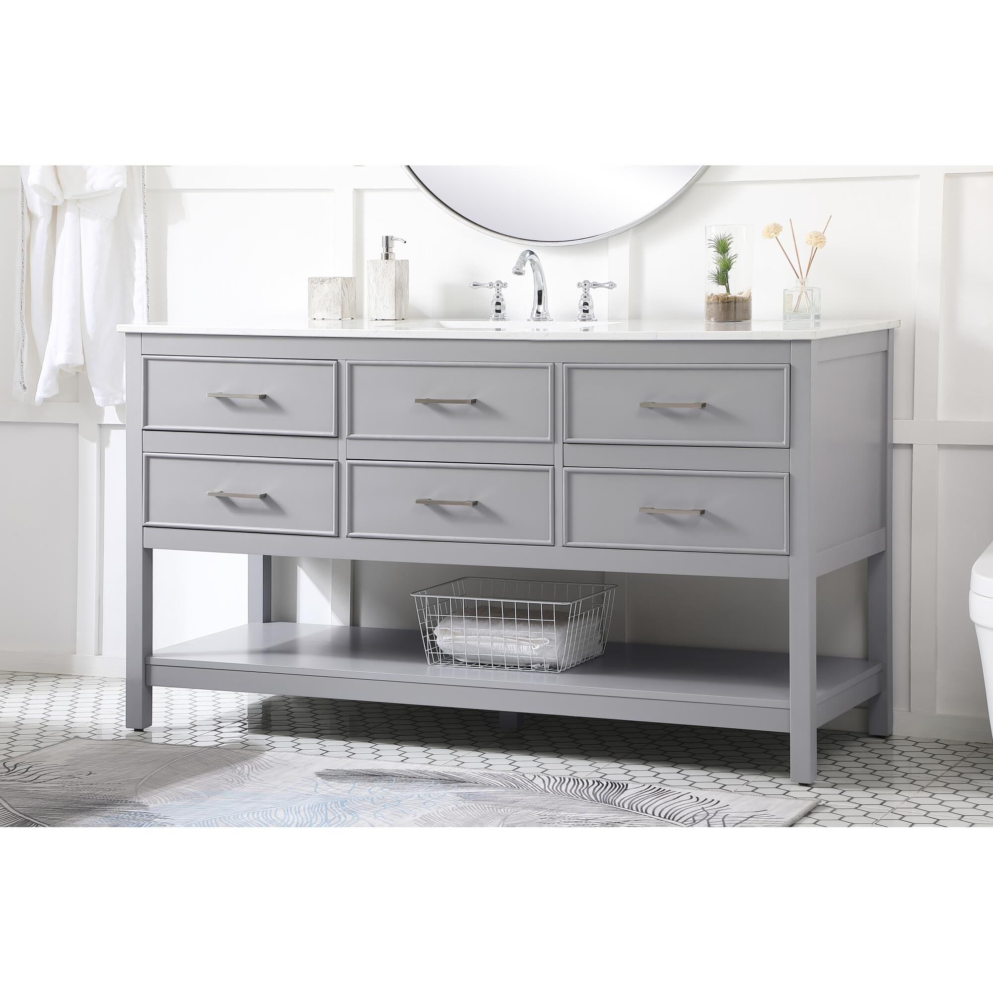 Sinclaire 60 Inch Bath Vanity by Elegant Decor